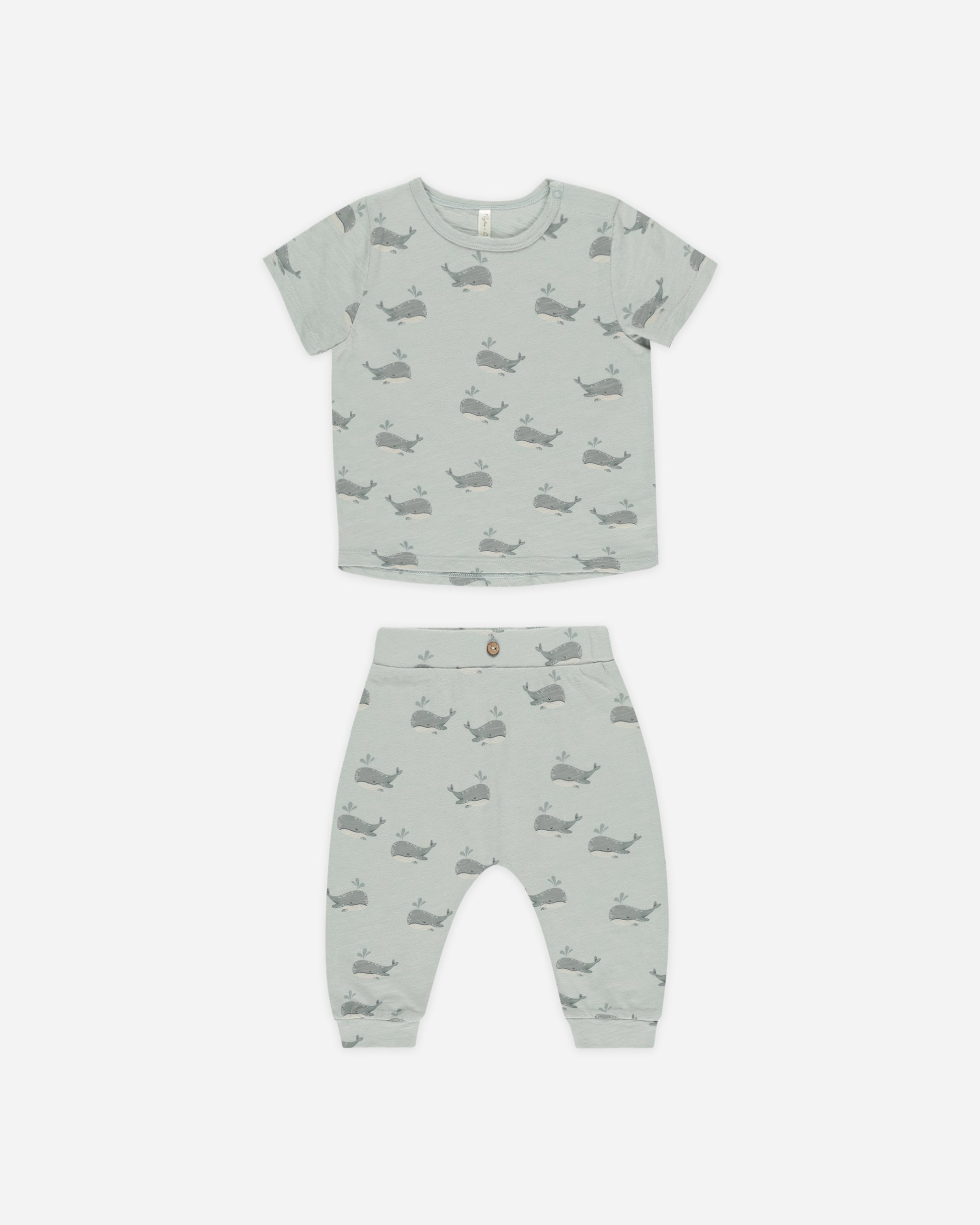 Tee + Slouch Pant Set || Whales - Rylee + Cru | Kids Clothes | Trendy Baby Clothes | Modern Infant Outfits |