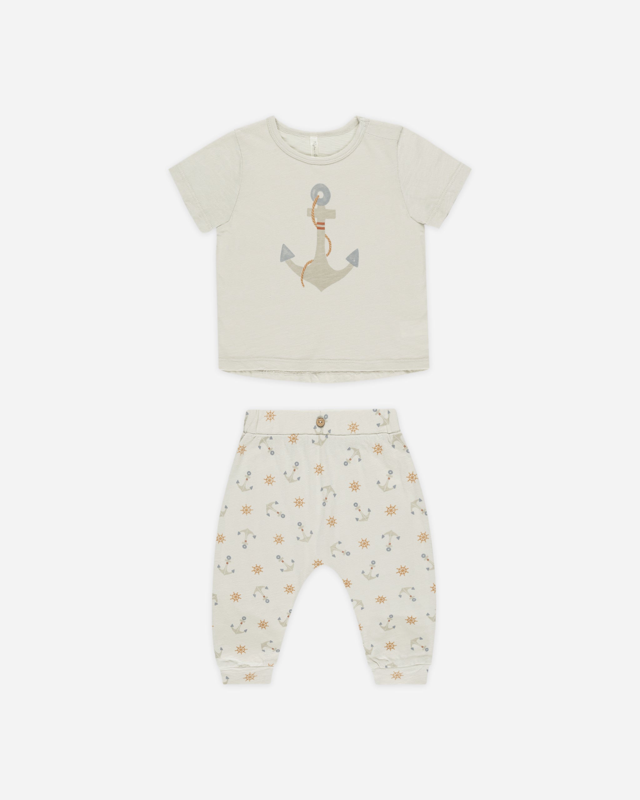 Tee + Slouch Pant Set || Anchors - Rylee + Cru | Kids Clothes | Trendy Baby Clothes | Modern Infant Outfits |