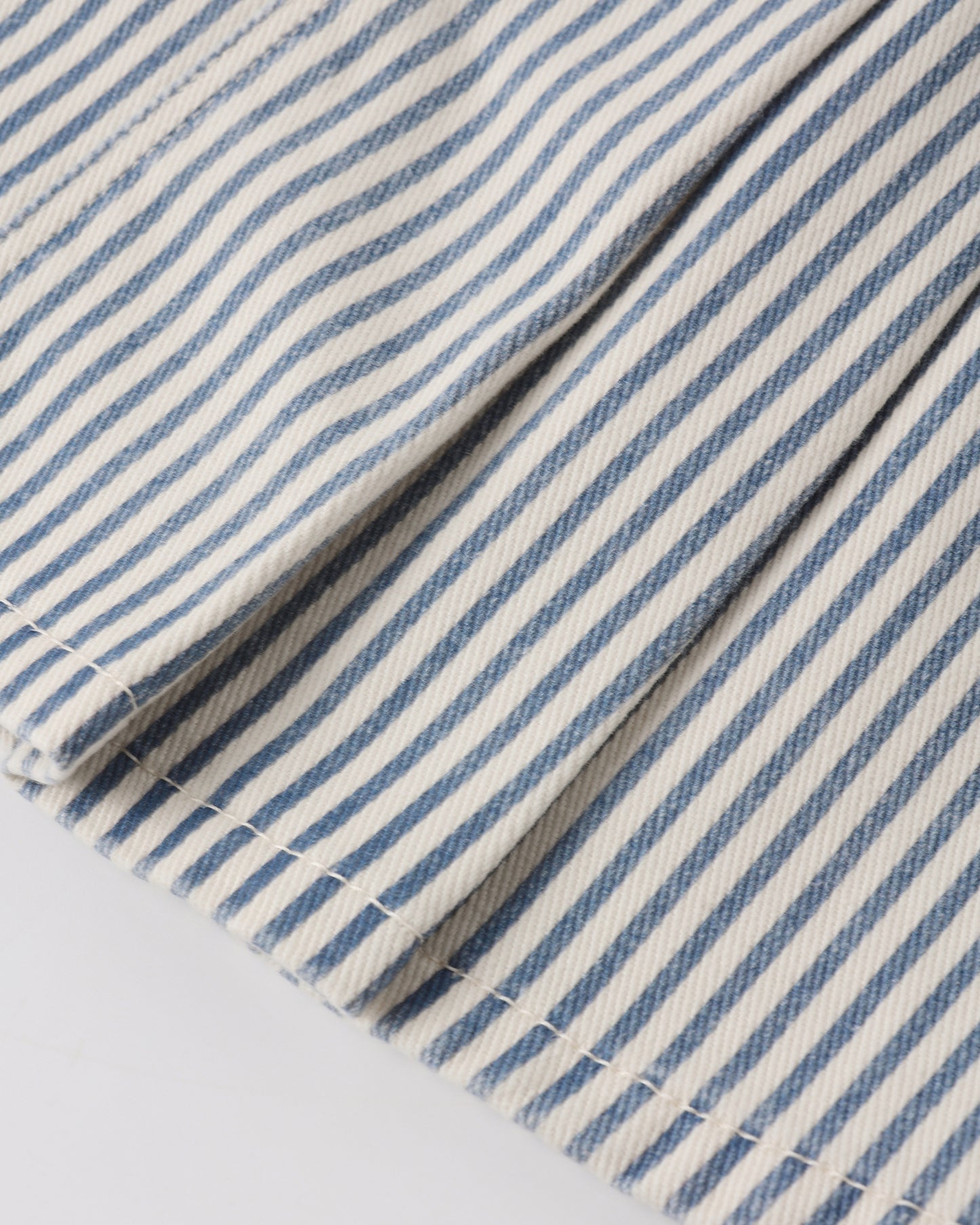 Pleated Denim Skirt Railroad Stripe