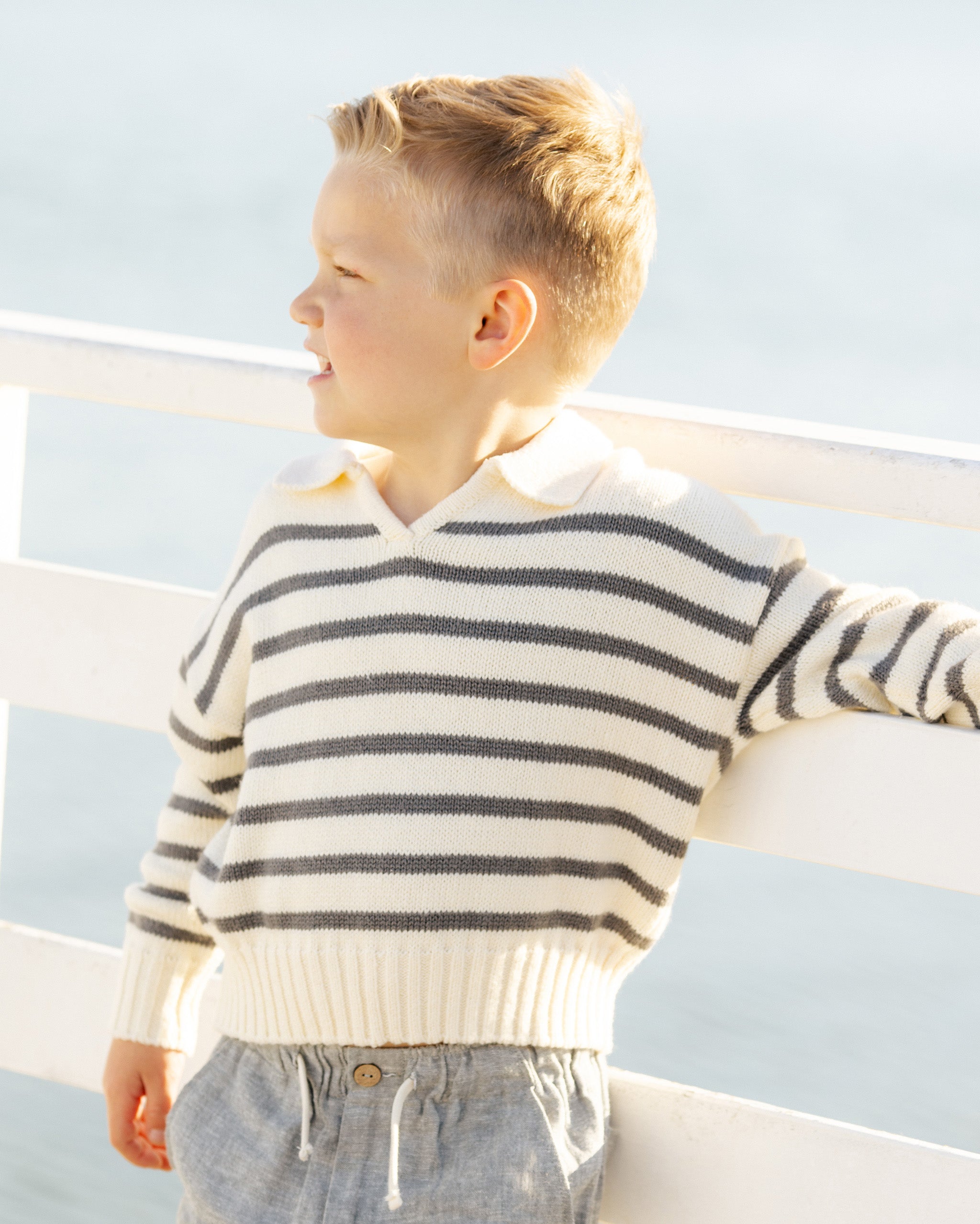 Collared Sweater || Stripe - Rylee + Cru | Kids Clothes | Trendy Baby Clothes | Modern Infant Outfits |