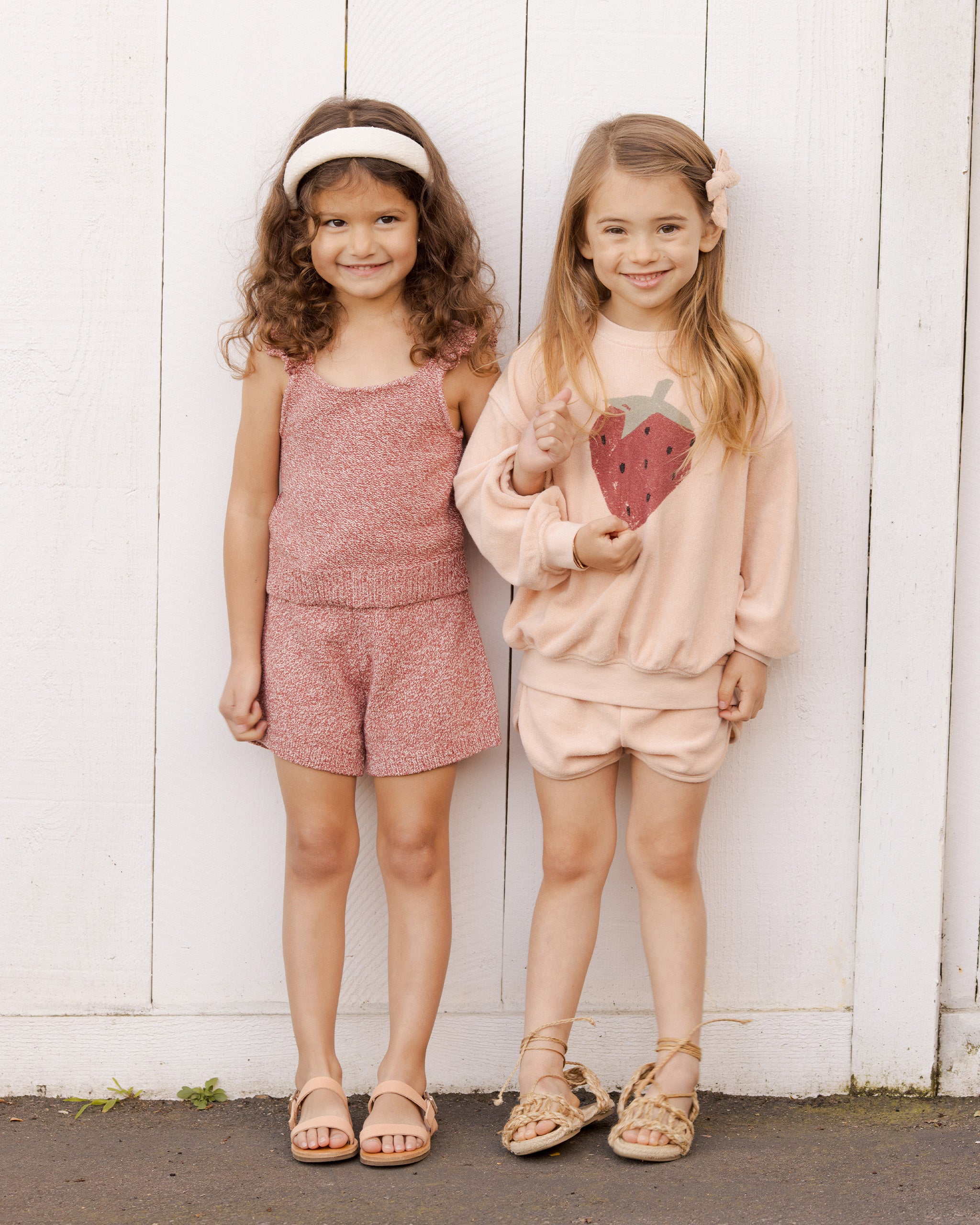 Knit Short || Heathered Strawberry - Rylee + Cru | Kids Clothes | Trendy Baby Clothes | Modern Infant Outfits |