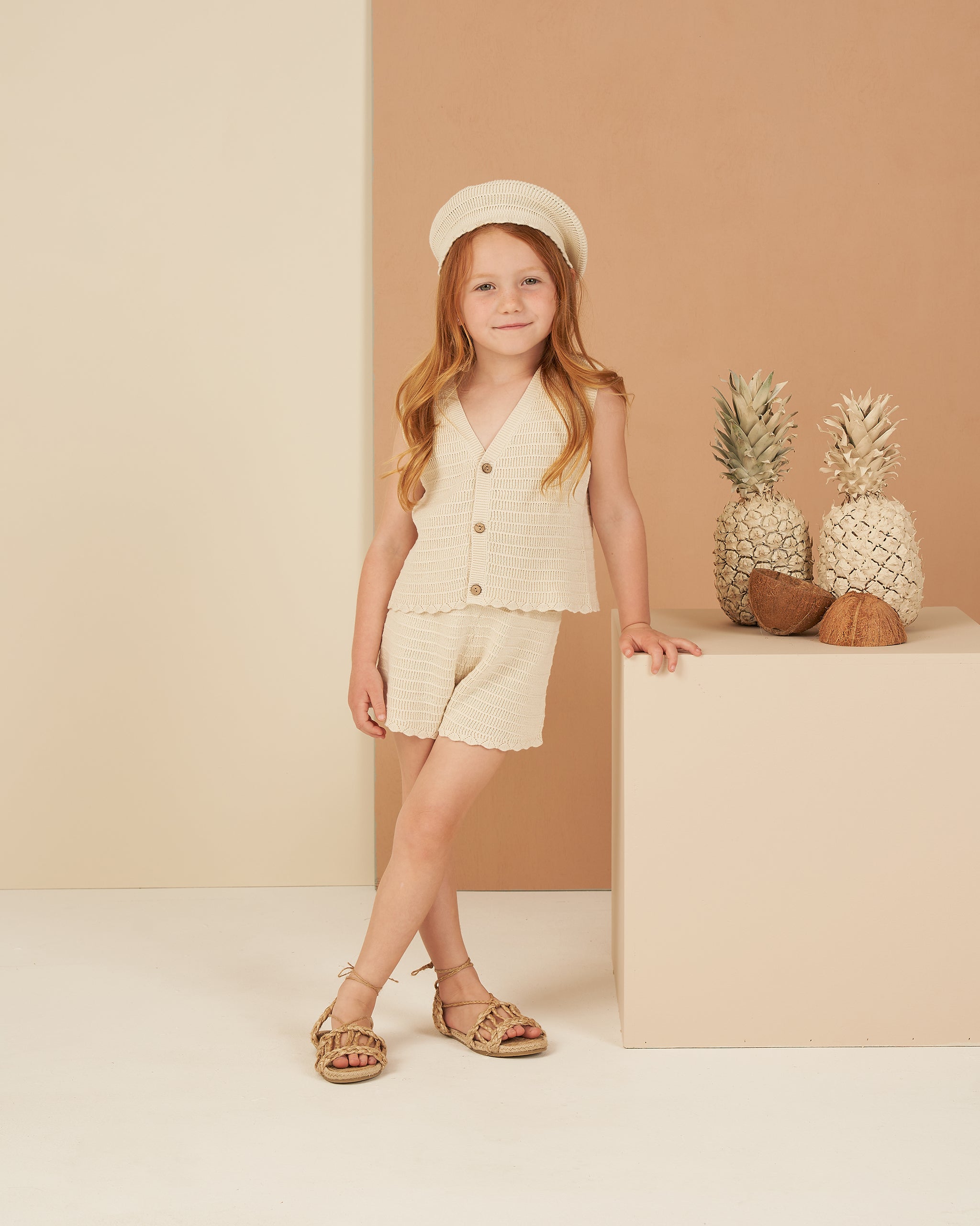 Knit Shorts || Natural - Rylee + Cru | Kids Clothes | Trendy Baby Clothes | Modern Infant Outfits |
