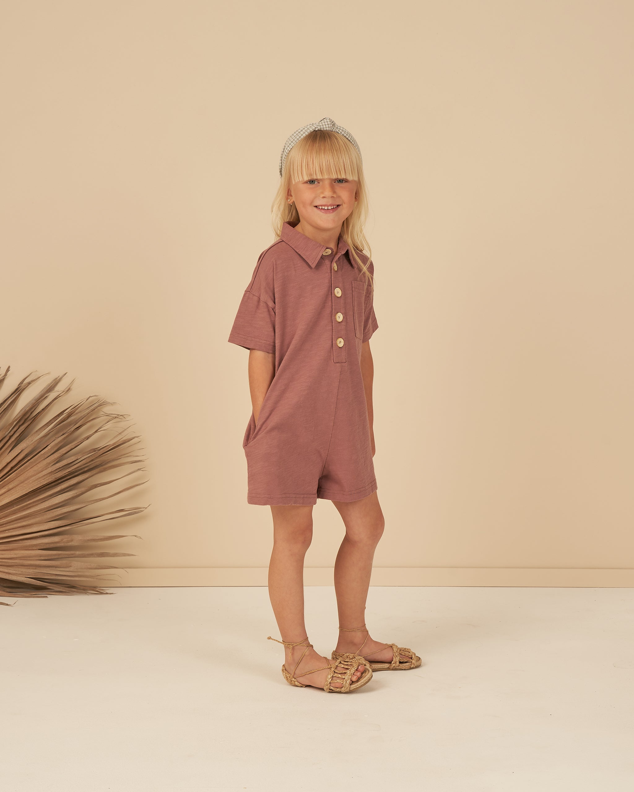 Frankie Romper || Mulberry - Rylee + Cru | Kids Clothes | Trendy Baby Clothes | Modern Infant Outfits |