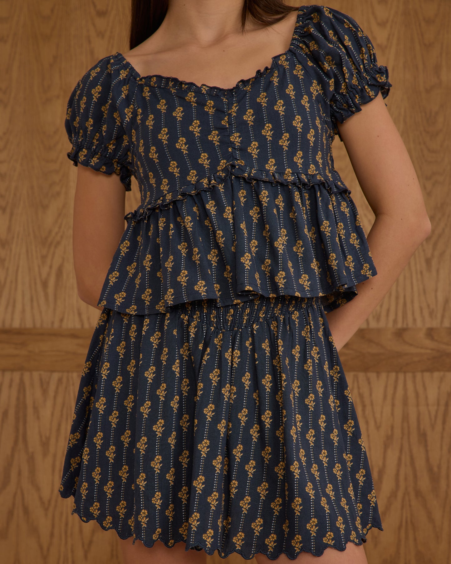 Smocked V Mini Skirt || Vintage Bloom - Rylee + Cru | Kids Clothes | Trendy Baby Clothes | Modern Infant Outfits |