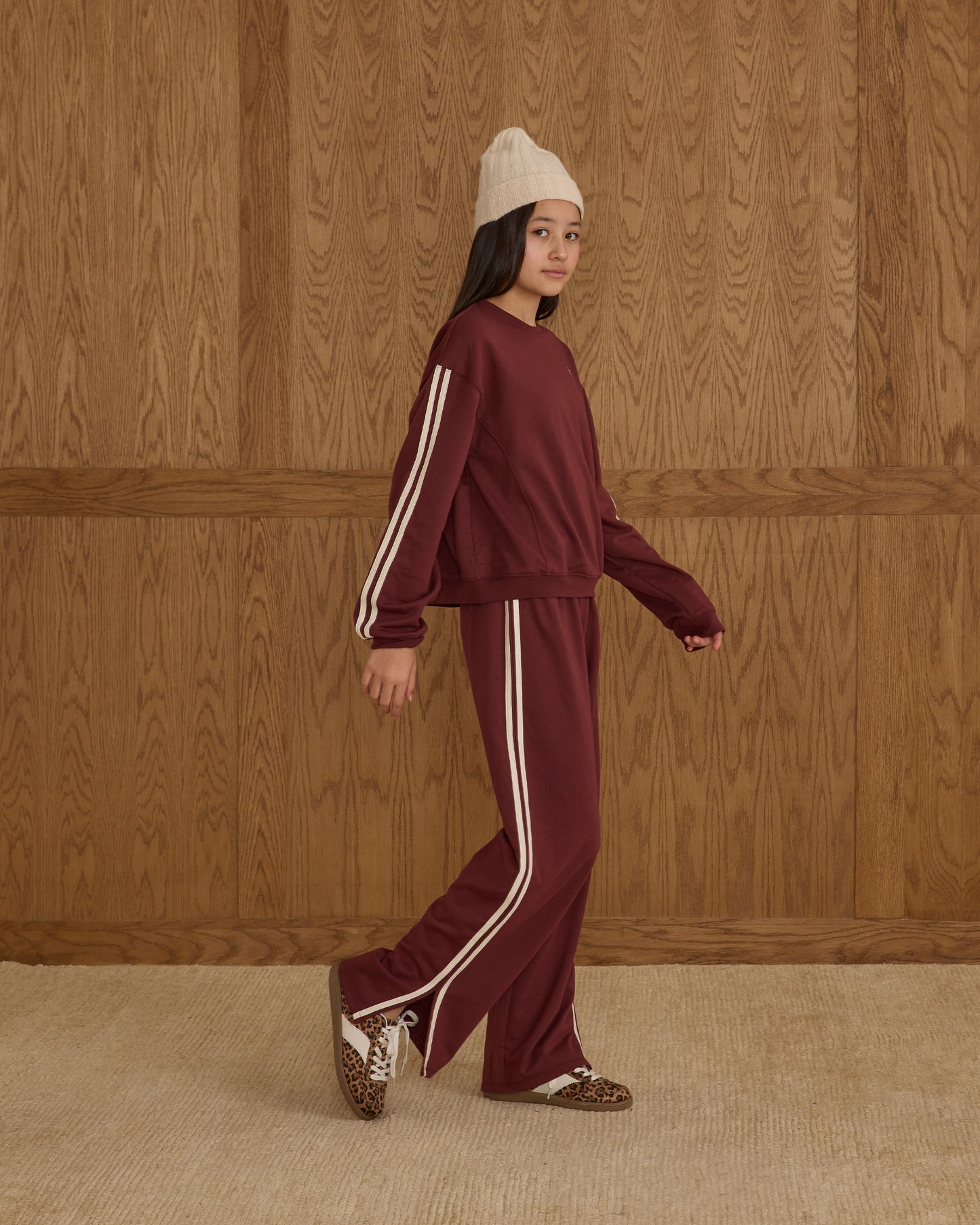 Oversized Sweatshirt || Burgundy - Rylee + Cru | Kids Clothes | Trendy Baby Clothes | Modern Infant Outfits |