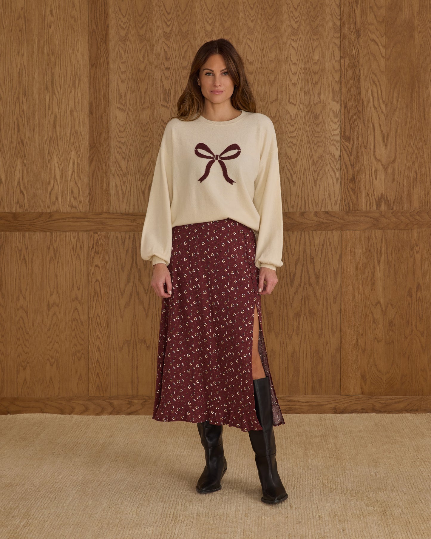 Button Slit Skirt | Harvest Berry - Rylee + Cru | Kids Clothes | Trendy Baby Clothes | Modern Infant Outfits |