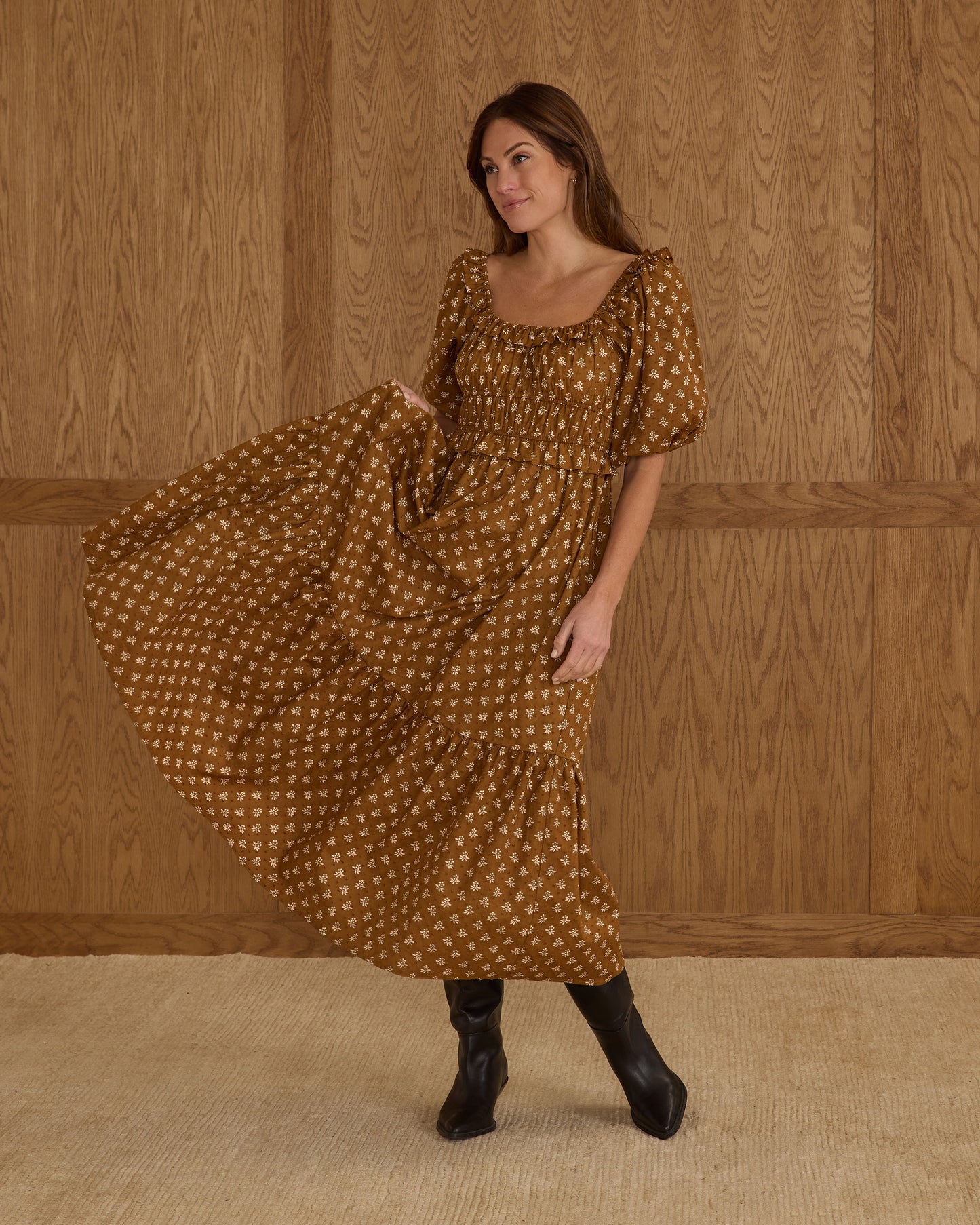 Tenley Dress | Golden Fleur - Rylee + Cru | Kids Clothes | Trendy Baby Clothes | Modern Infant Outfits |