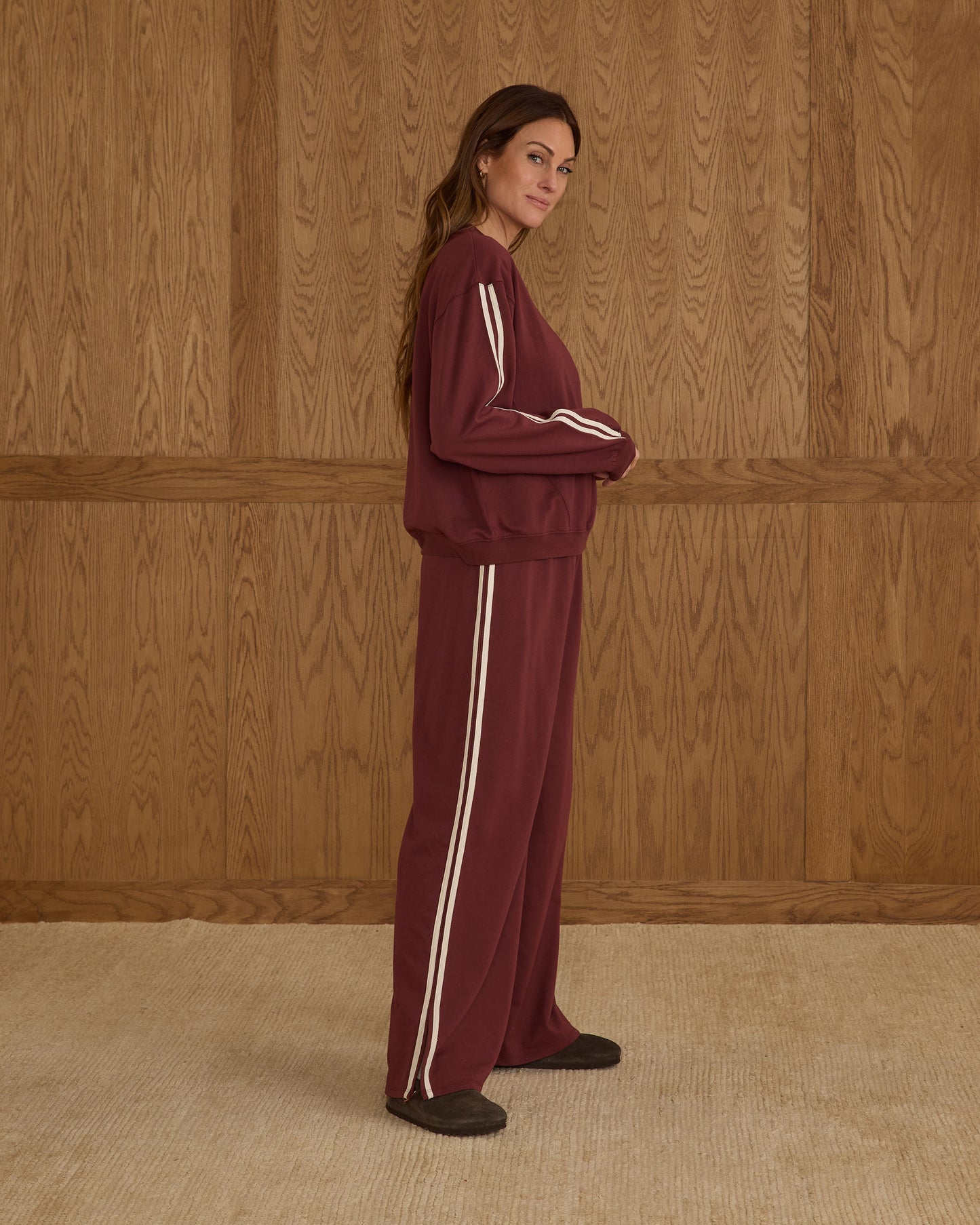 Track Pant | Burgundy - Rylee + Cru | Kids Clothes | Trendy Baby Clothes | Modern Infant Outfits |