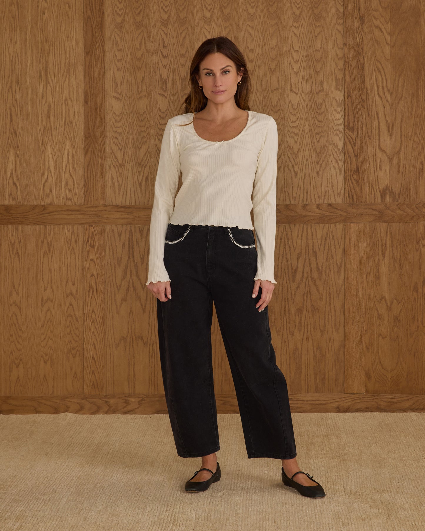 Ribbed Long Sleeve | Ivory - Rylee + Cru | Kids Clothes | Trendy Baby Clothes | Modern Infant Outfits |