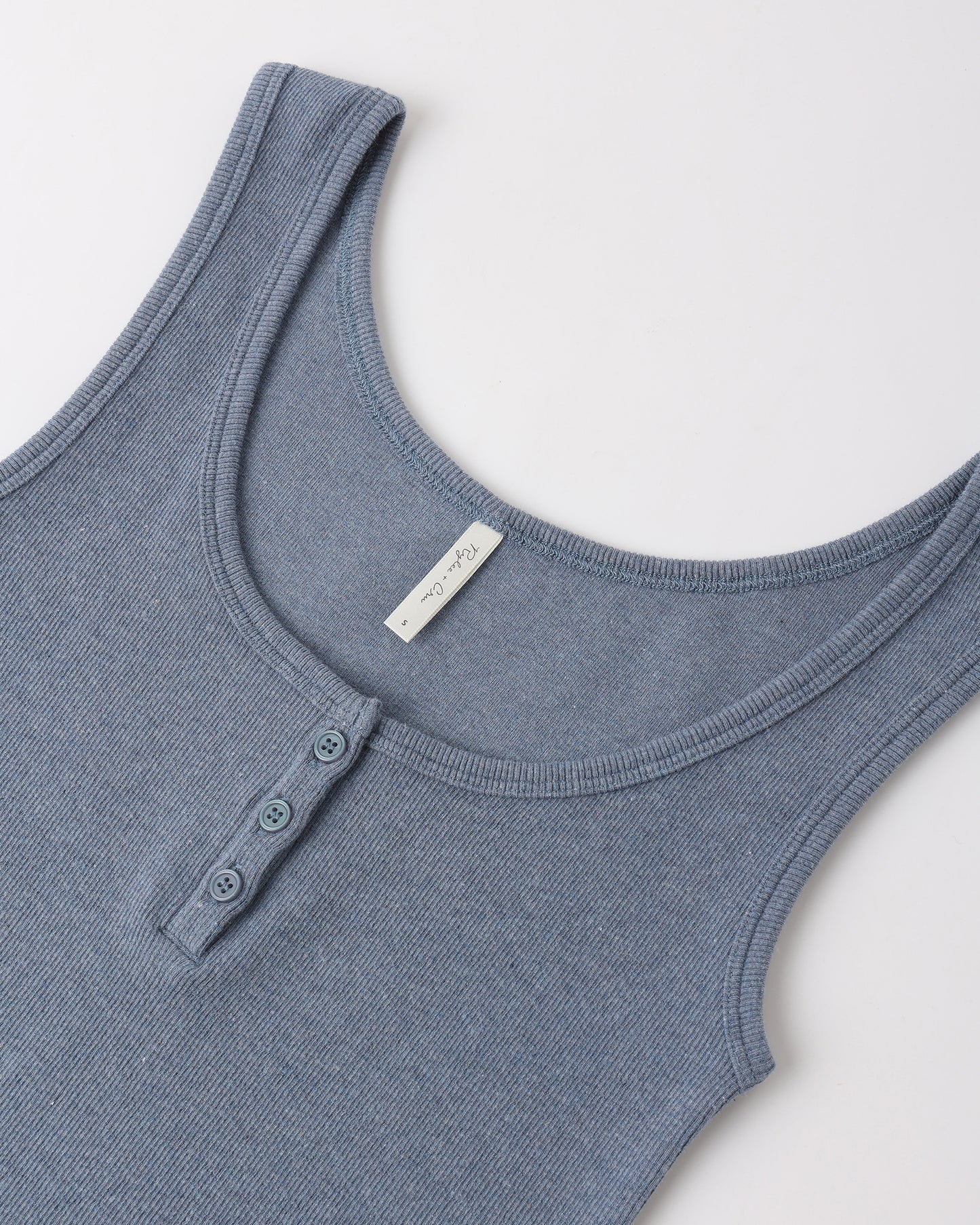 Women's Ribbed Tank Heathered Marine