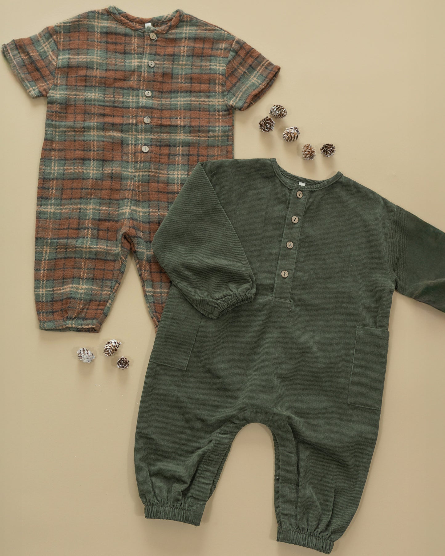 Relaxed Woven Jumpsuit || Evergreen - Rylee + Cru | Kids Clothes | Trendy Baby Clothes | Modern Infant Outfits |