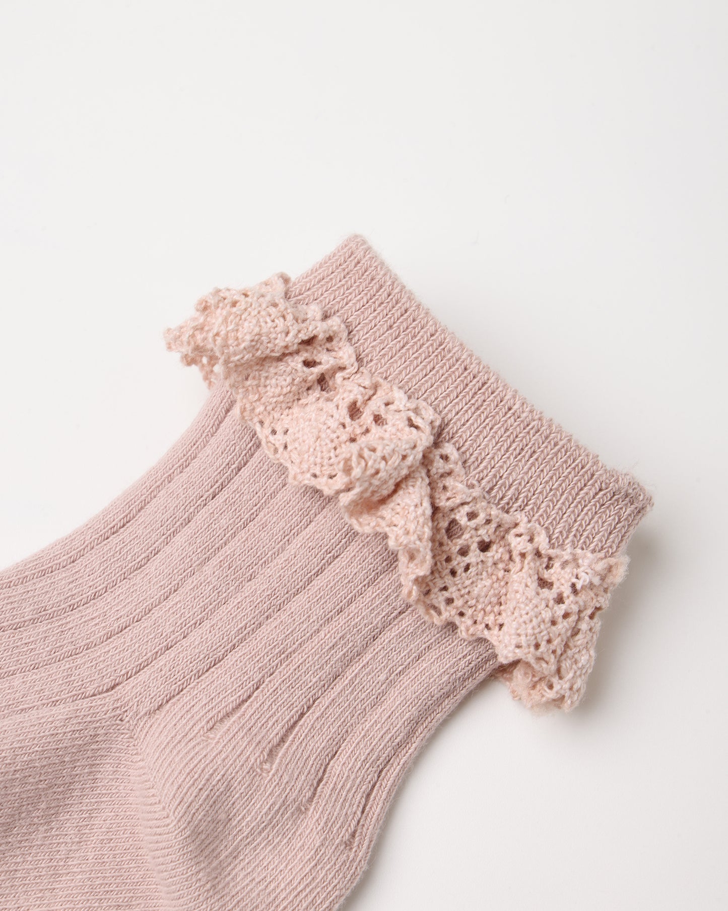 Lace Trim Socks, 2-Pack Rosewood, Natural - Rylee + Cru | Kids Clothes | Trendy Baby Clothes | Modern Infant Outfits |