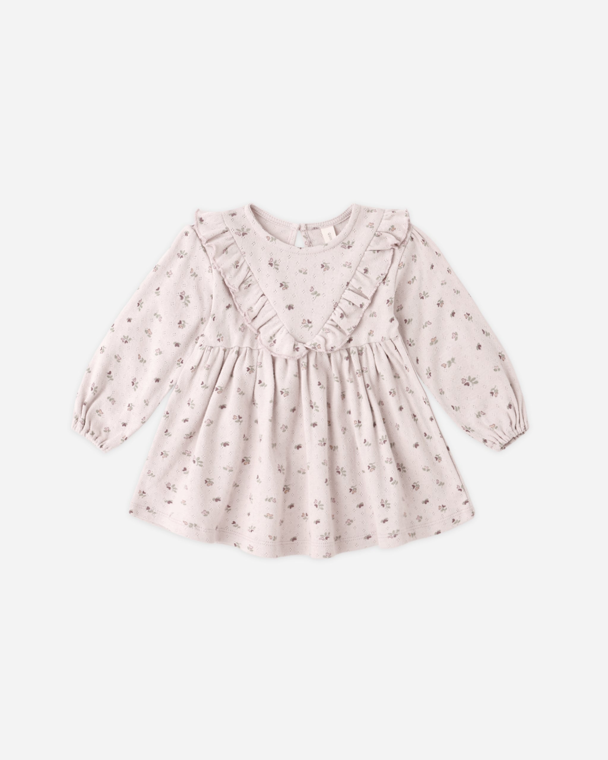 Long Sleeve Ruffle V Dress Heart Ditsy – Quincy Mae