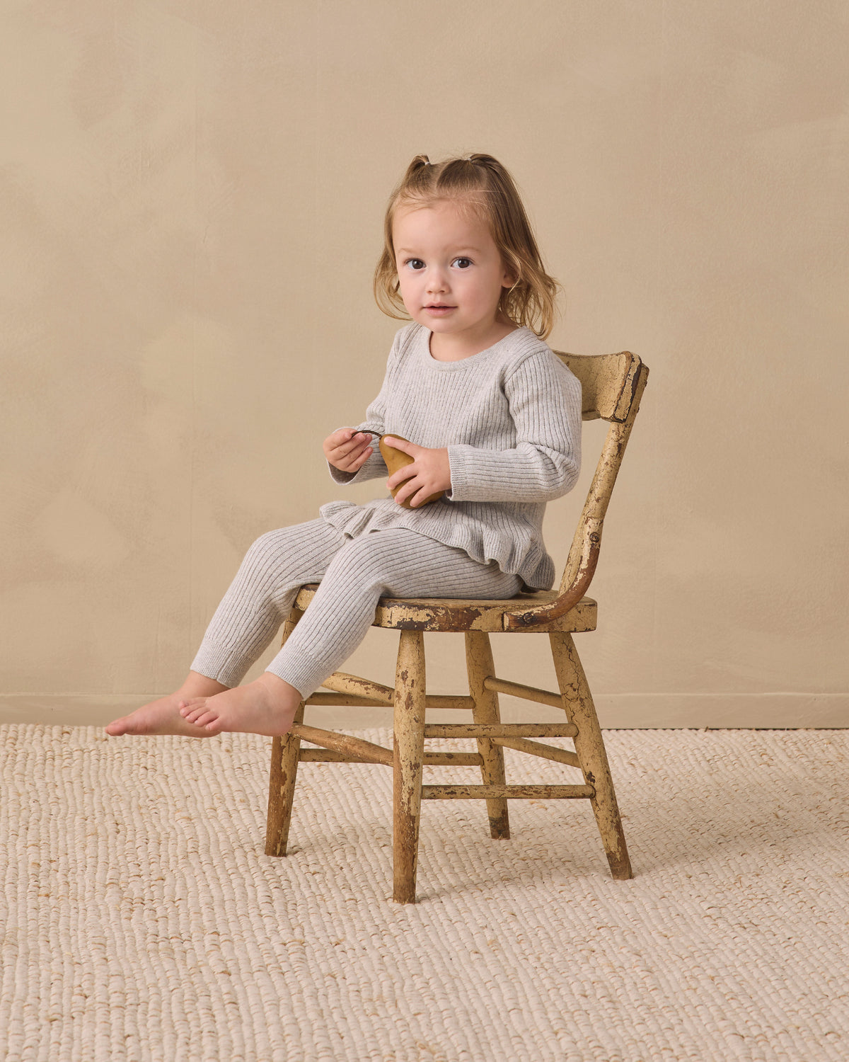 Rib Knit Legging Heathered Fog - Rylee + Cru | Kids Clothes | Trendy Baby Clothes | Modern Infant Outfits |