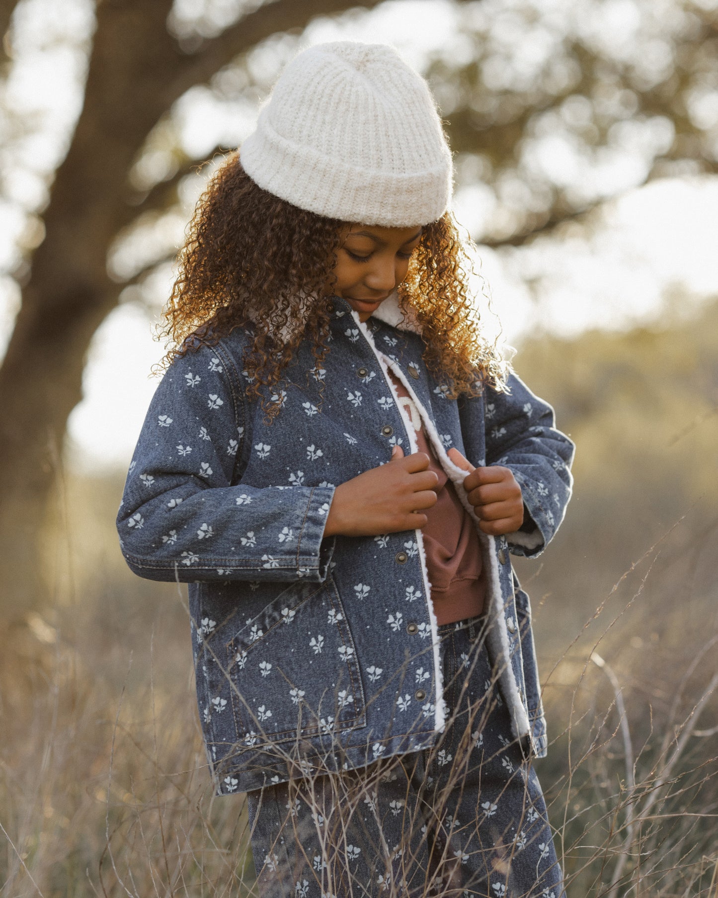 Long Chore Coat Heart Ditsy - Rylee + Cru | Kids Clothes | Trendy Baby Clothes | Modern Infant Outfits |