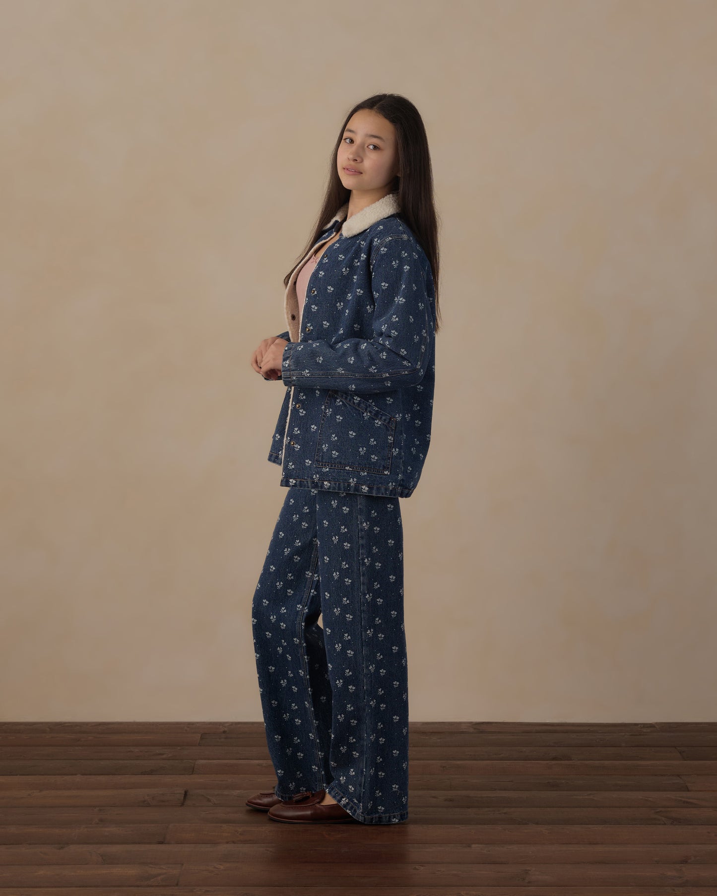 Teen Long Chore Coat Heart Ditsy - Rylee + Cru | Kids Clothes | Trendy Baby Clothes | Modern Infant Outfits |