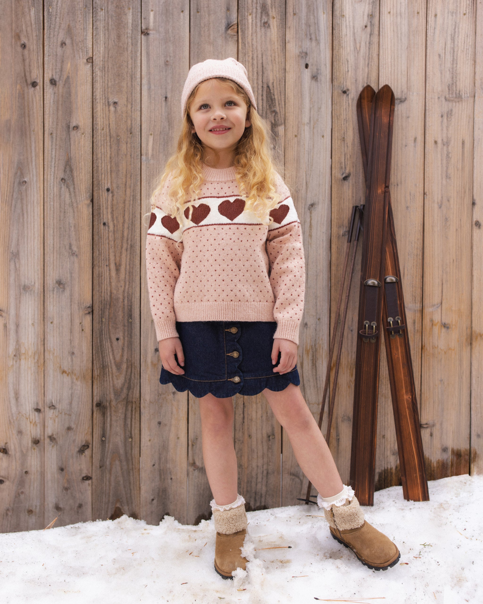 Scallop Mini Skirt Dark Indigo – Rylee + Cru