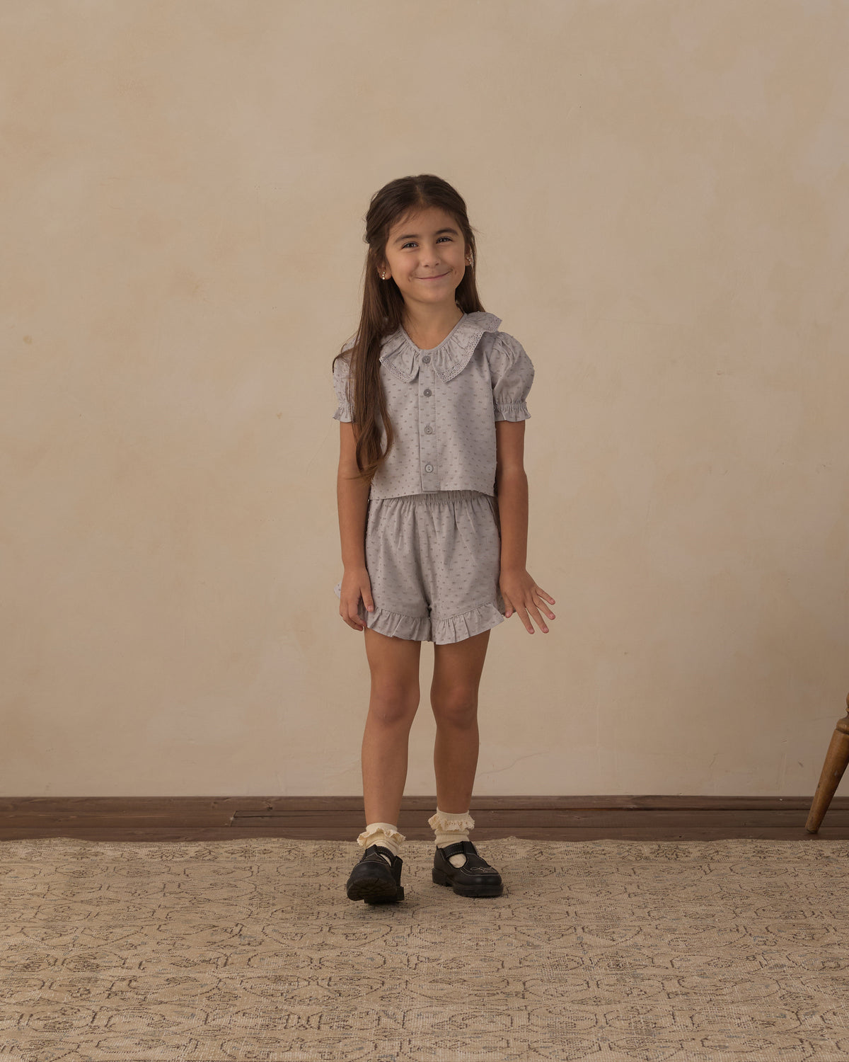 Ruffle Shorts Dusty Blue - Rylee + Cru | Kids Clothes | Trendy Baby Clothes | Modern Infant Outfits |