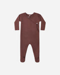 Pointelle Wrap Footie Black Cherry - Rylee + Cru | Kids Clothes | Trendy Baby Clothes | Modern Infant Outfits |