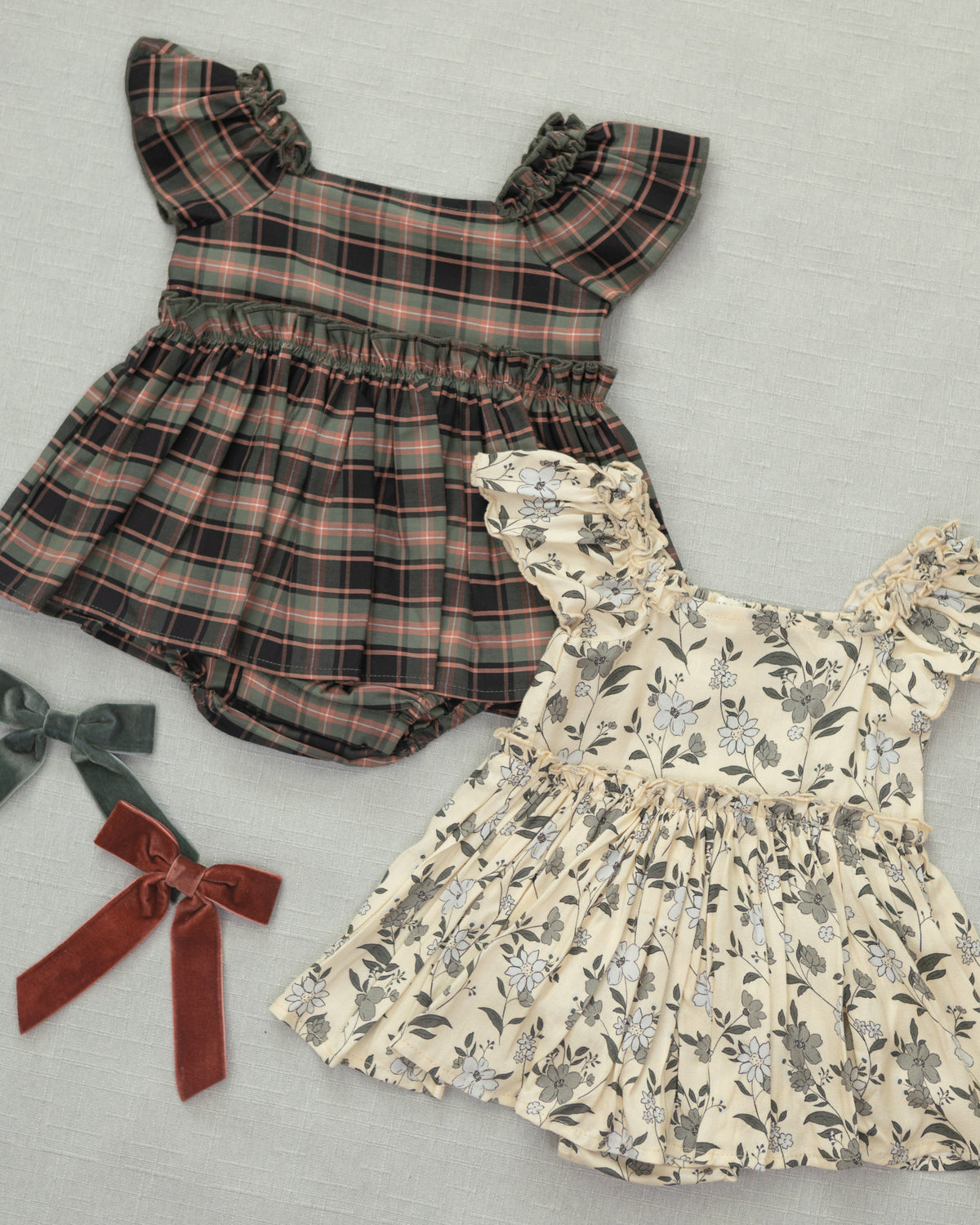Margot Romper Green Magnolia - Rylee + Cru | Kids Clothes | Trendy Baby Clothes | Modern Infant Outfits |