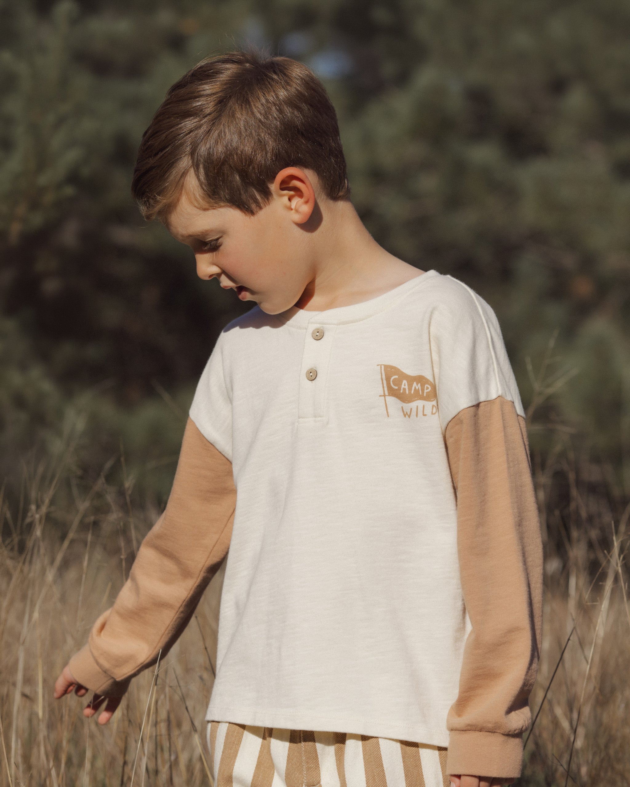 Relaxed Long Sleeve Henley Camp Wild - Rylee + Cru | Kids Clothes | Trendy Baby Clothes | Modern Infant Outfits |