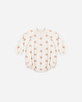 Crew Neck Romper Pink Daisies - Rylee + Cru | Kids Clothes | Trendy Baby Clothes | Modern Infant Outfits |