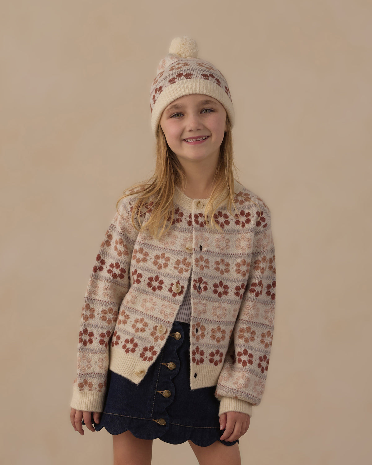 Beanie Flower Fair Isle - Rylee + Cru | Kids Clothes | Trendy Baby Clothes | Modern Infant Outfits |