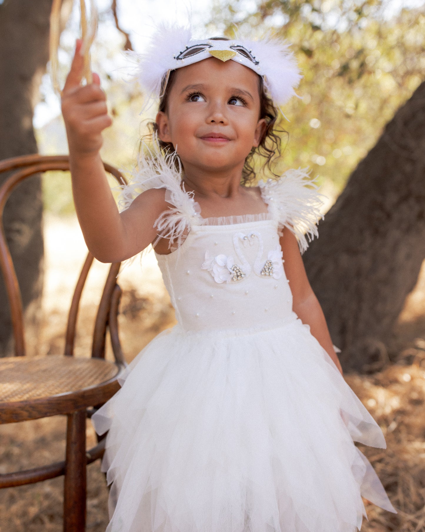 Swan Mask Ivory - Rylee + Cru | Kids Clothes | Trendy Baby Clothes | Modern Infant Outfits |
