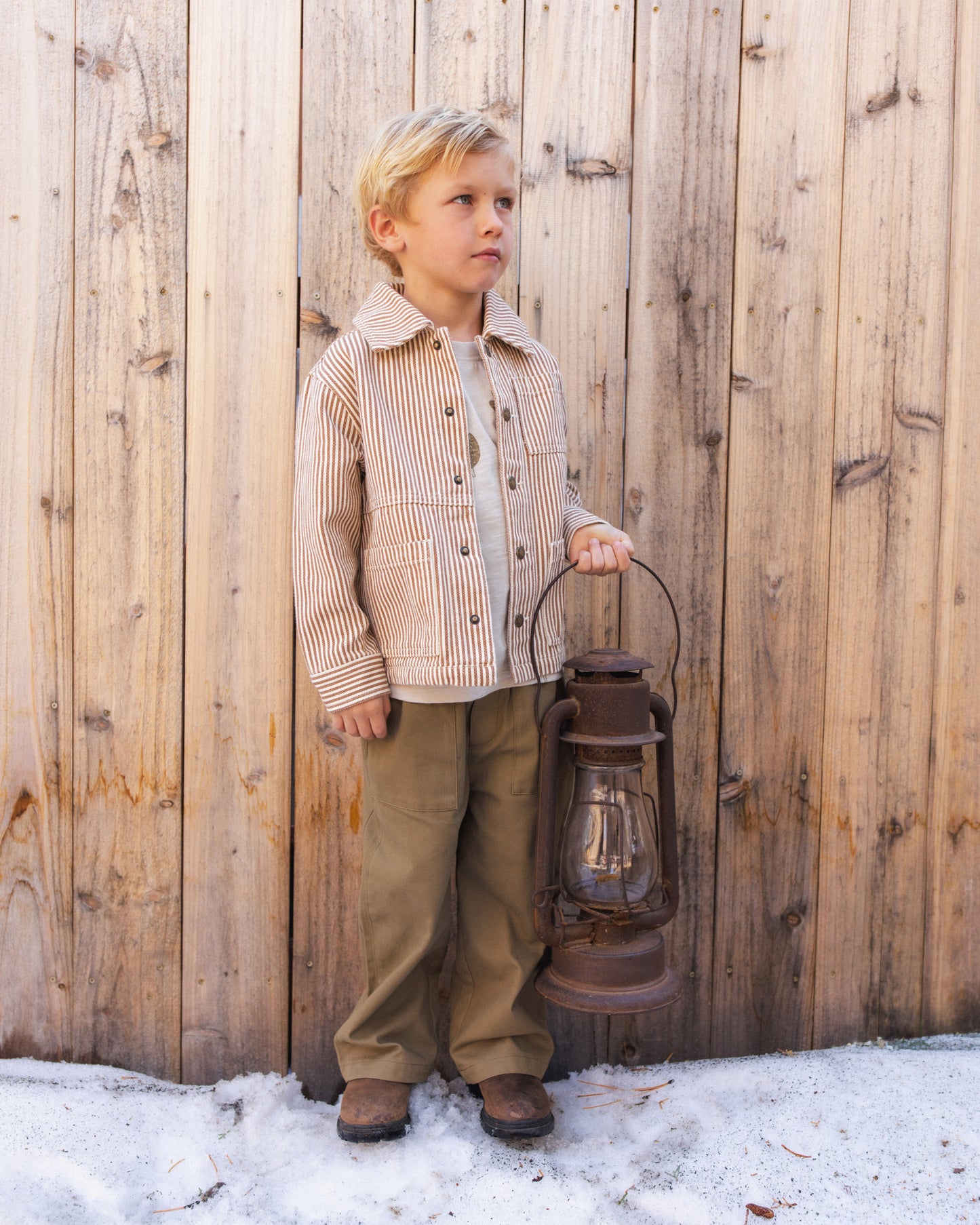 Denim Jacket Clay Stripe - Rylee + Cru | Kids Clothes | Trendy Baby Clothes | Modern Infant Outfits |