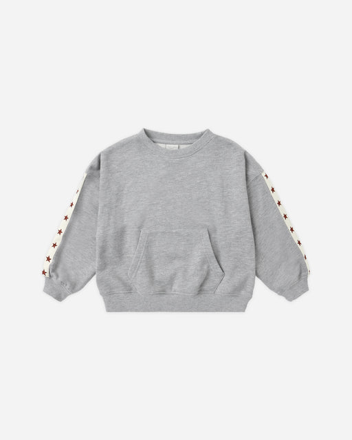 Pouch Pocket Crew Heathered Dusty Blue - Rylee + Cru | Kids Clothes | Trendy Baby Clothes | Modern Infant Outfits |