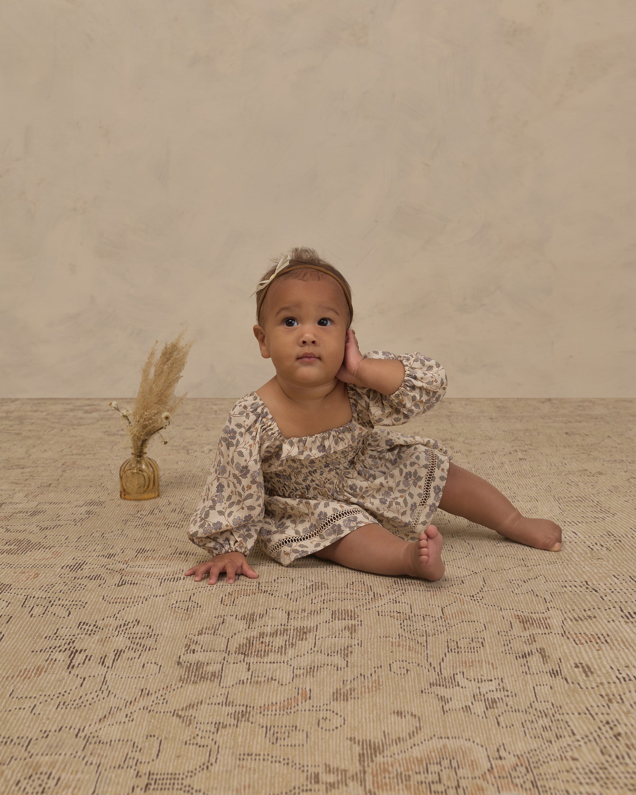 Elodie Romper Blue Garden - Rylee + Cru | Kids Clothes | Trendy Baby Clothes | Modern Infant Outfits |