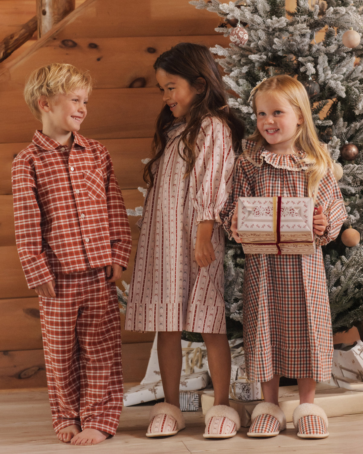 Slippers Holiday Gingham - Rylee + Cru | Kids Clothes | Trendy Baby Clothes | Modern Infant Outfits |