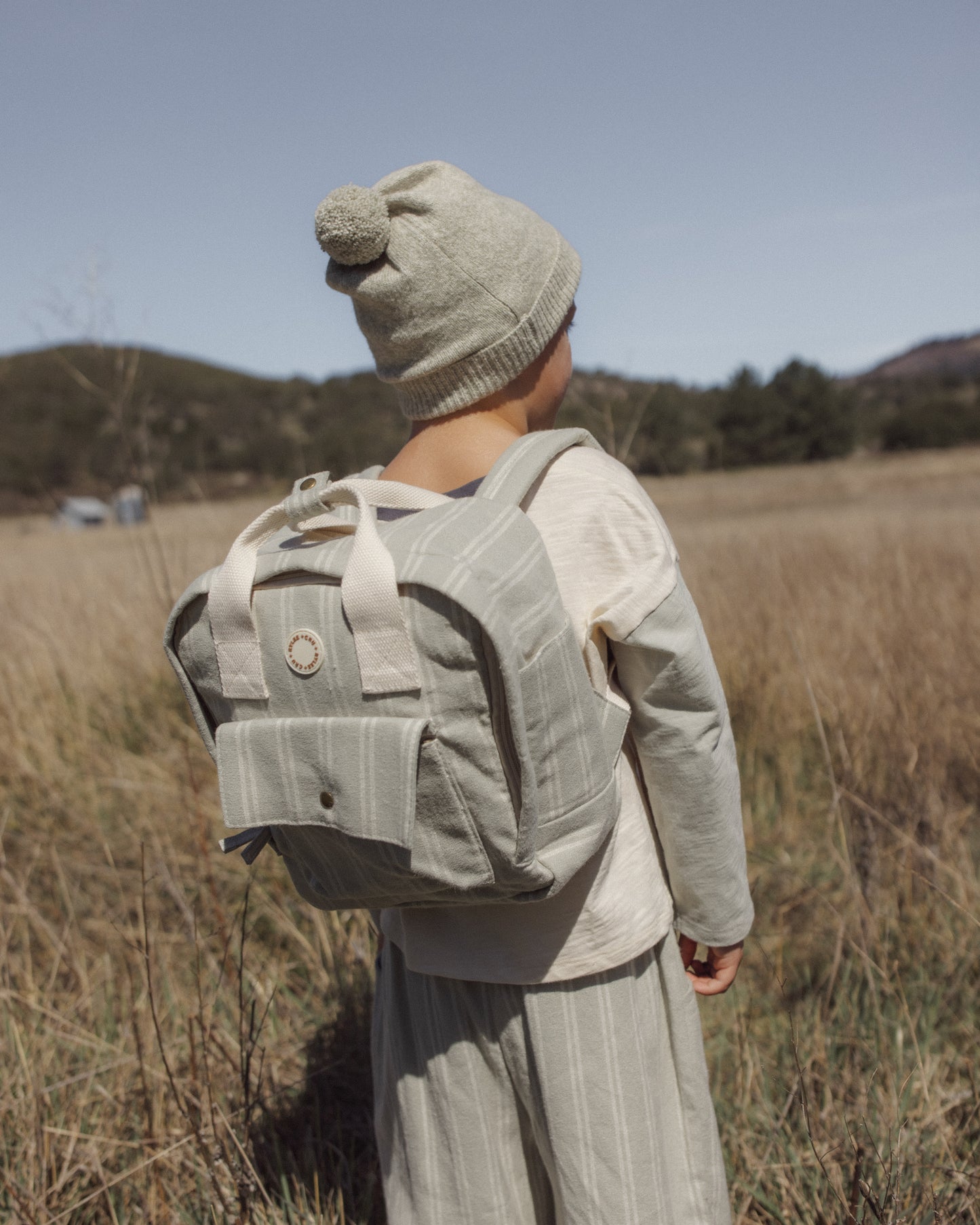 Mini Backpack Sage Pinstripe - Rylee + Cru | Kids Clothes | Trendy Baby Clothes | Modern Infant Outfits |