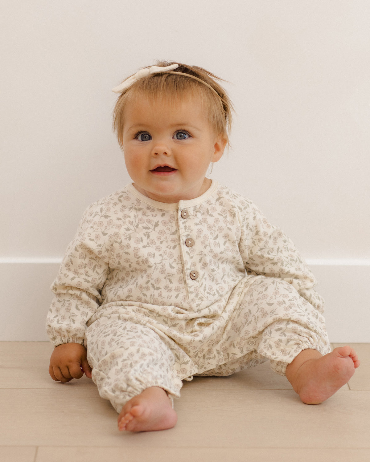 Henley Bubble Jumpsuit Floret - Rylee + Cru | Kids Clothes | Trendy Baby Clothes | Modern Infant Outfits |