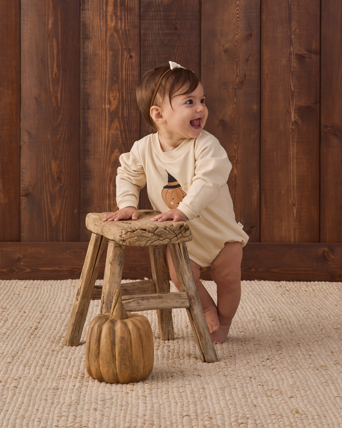 Crewneck Bubble Romper Lil Pumpkin - Rylee + Cru | Kids Clothes | Trendy Baby Clothes | Modern Infant Outfits |