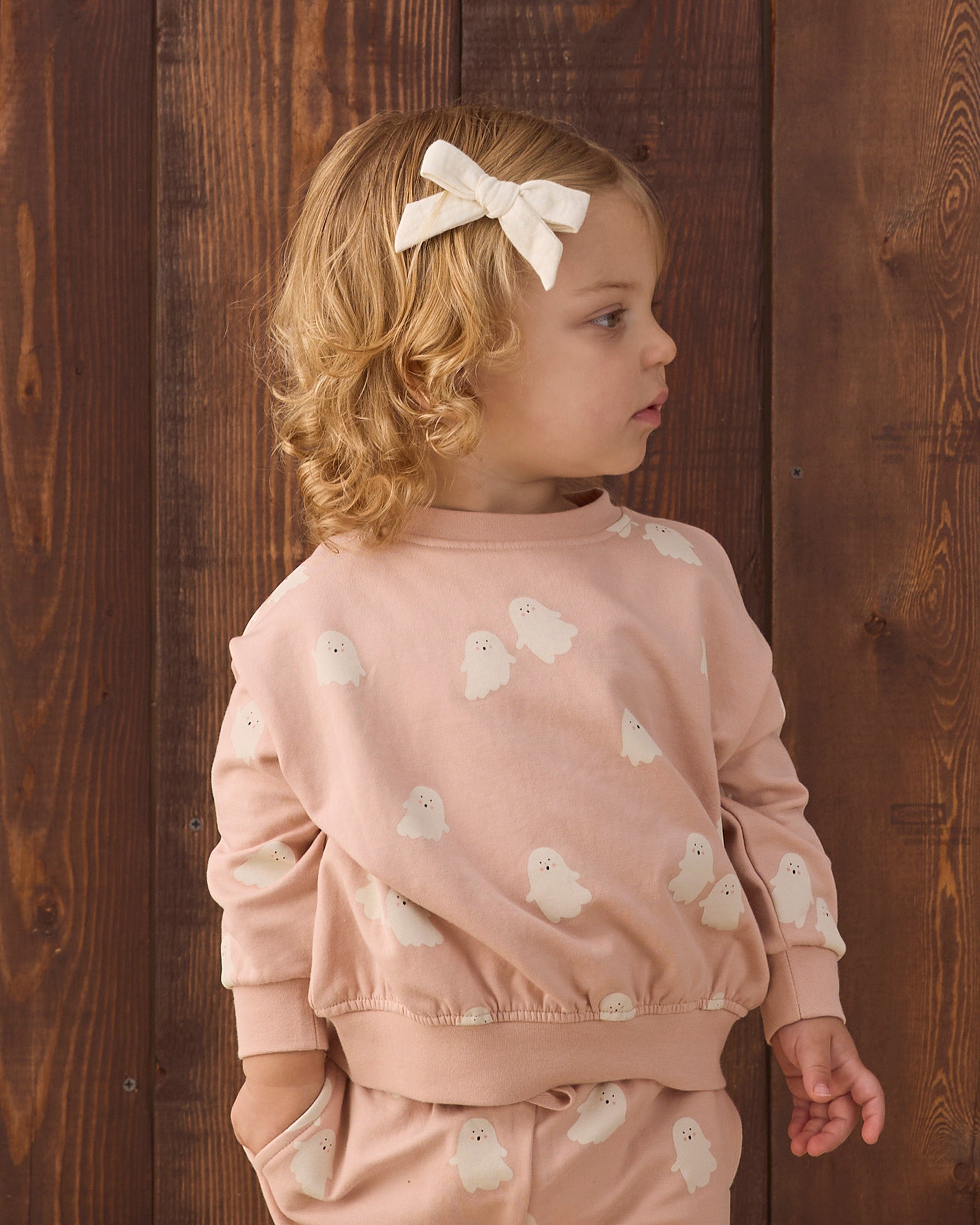 Relaxed Fleece Sweatshirt Sweet Ghost - Rylee + Cru | Kids Clothes | Trendy Baby Clothes | Modern Infant Outfits |