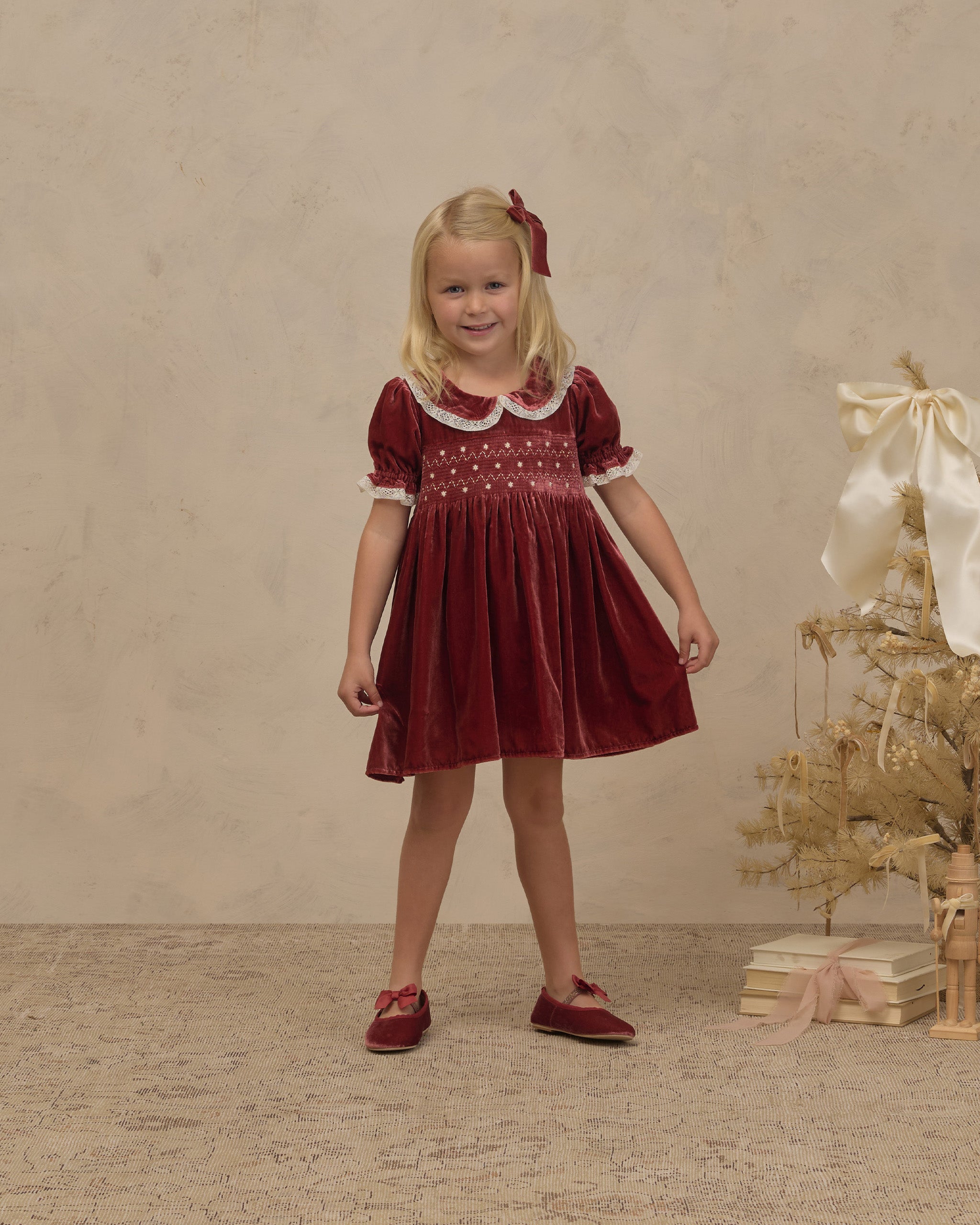 Sofia Dress Rose Shimmer – Noralee