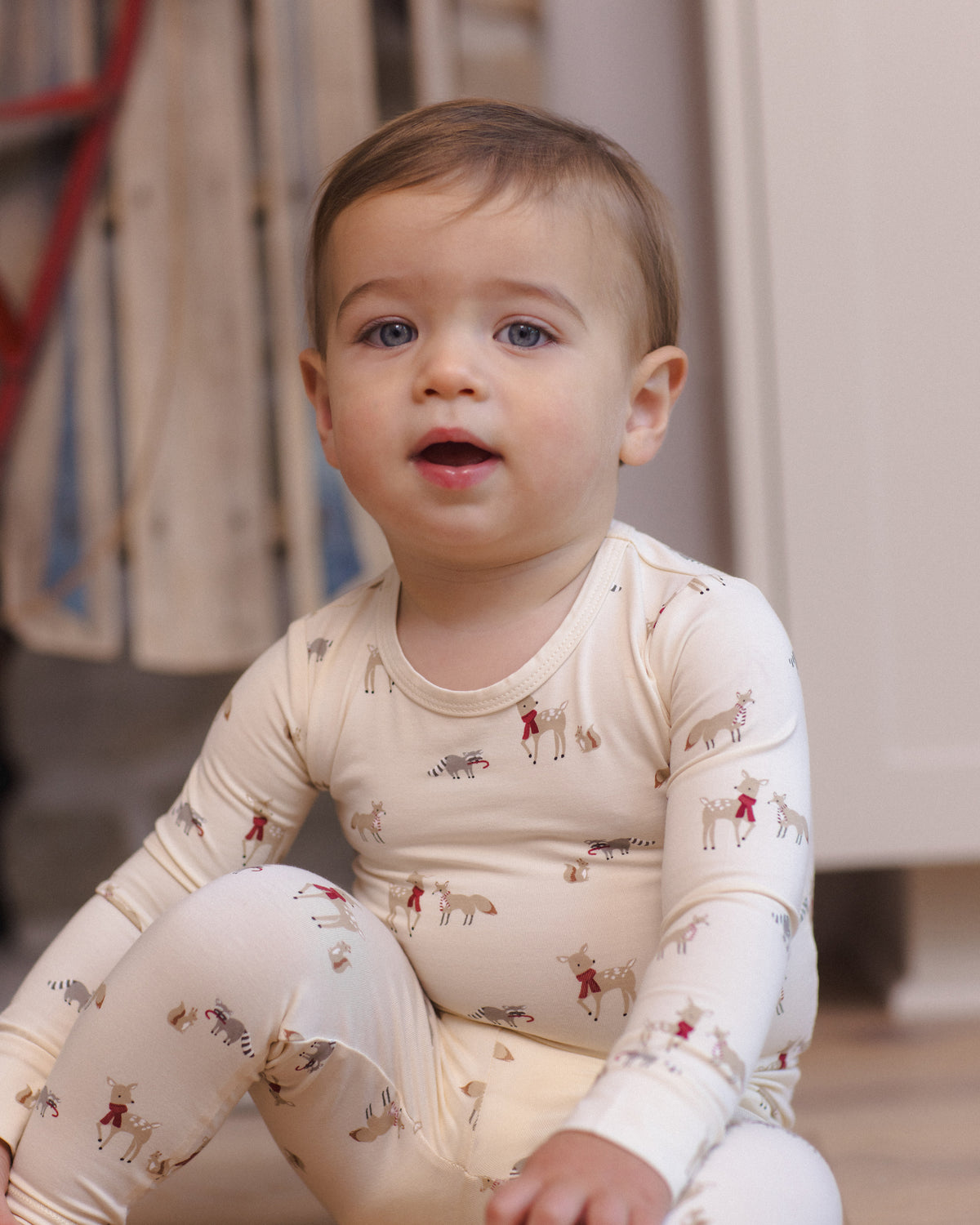 Bamboo Pajama Set Forest Friends - Rylee + Cru | Kids Clothes | Trendy Baby Clothes | Modern Infant Outfits |
