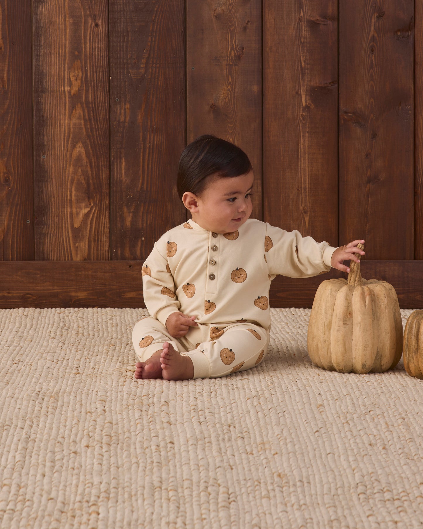 Relaxed Fleece Jumpsuit Pumpkins - Rylee + Cru | Kids Clothes | Trendy Baby Clothes | Modern Infant Outfits |