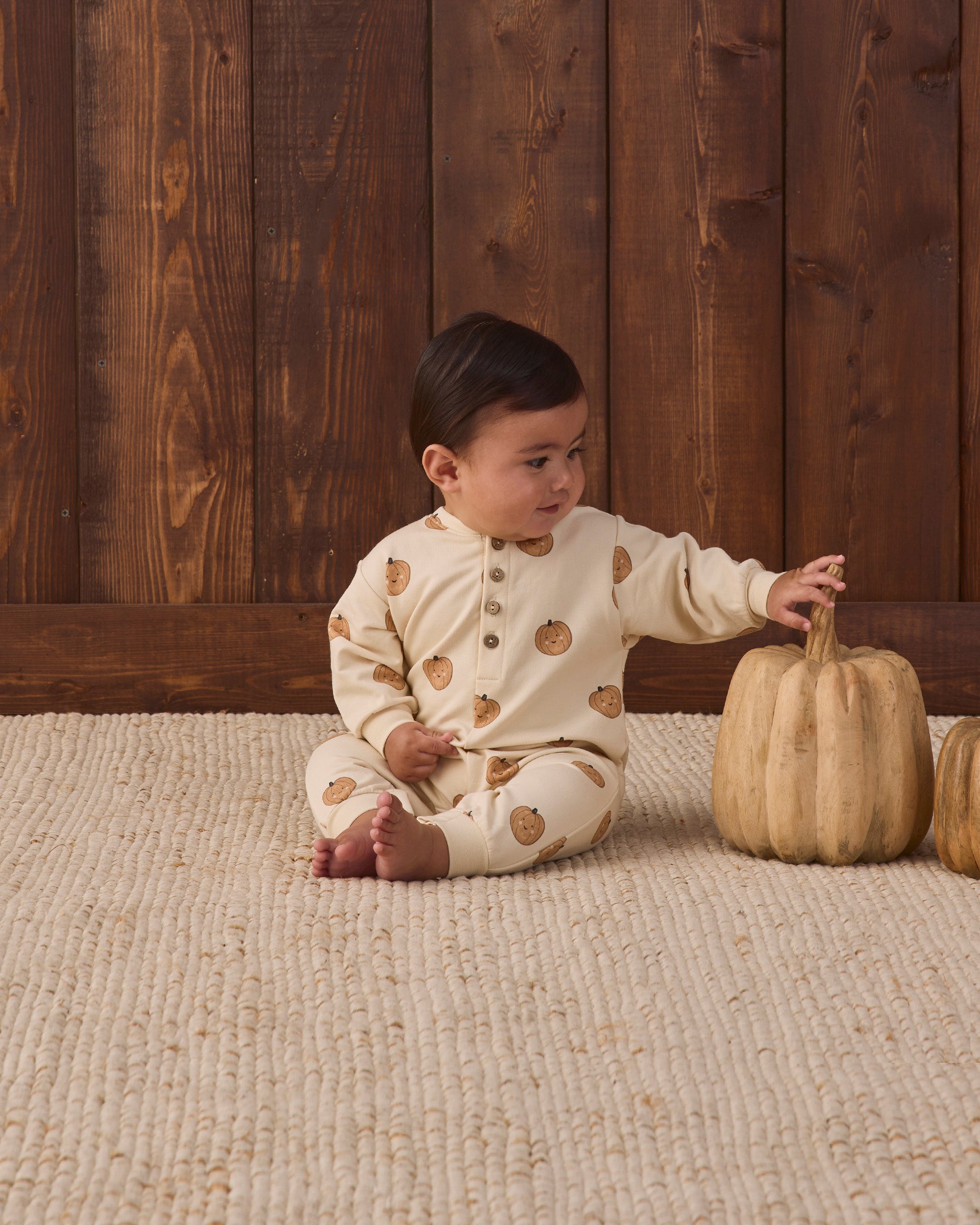 Relaxed Fleece Jumpsuit Pumpkins - Rylee + Cru | Kids Clothes | Trendy Baby Clothes | Modern Infant Outfits |