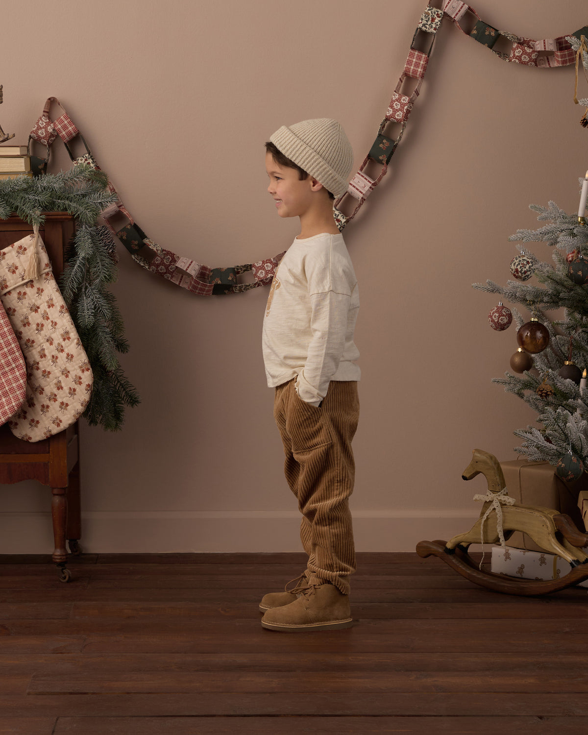 Long Sleeve Tee Gingerbread Man - Rylee + Cru | Kids Clothes | Trendy Baby Clothes | Modern Infant Outfits |