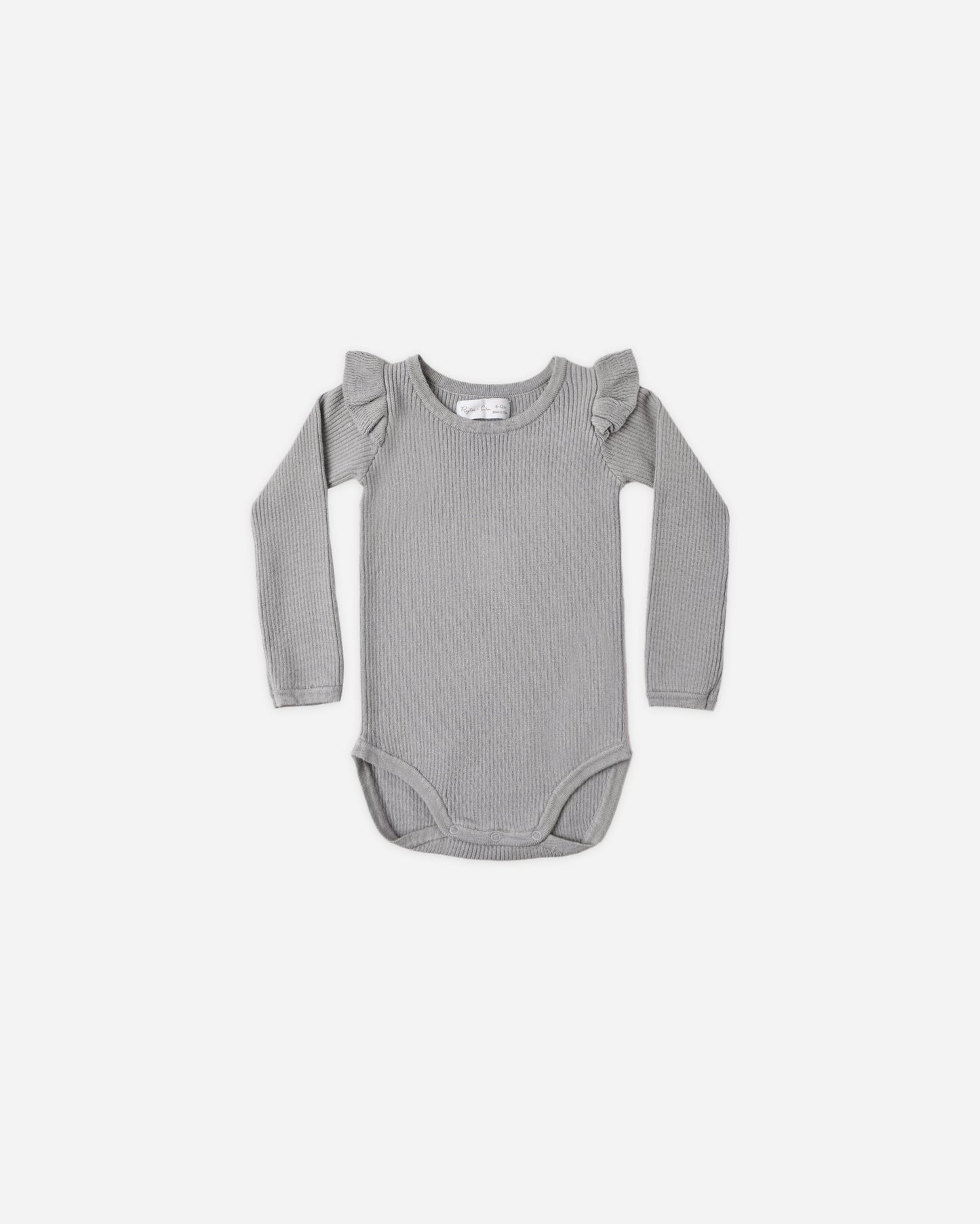 Shoulder Ruffle Bodysuit Dusty Blue - Rylee + Cru | Kids Clothes | Trendy Baby Clothes | Modern Infant Outfits |