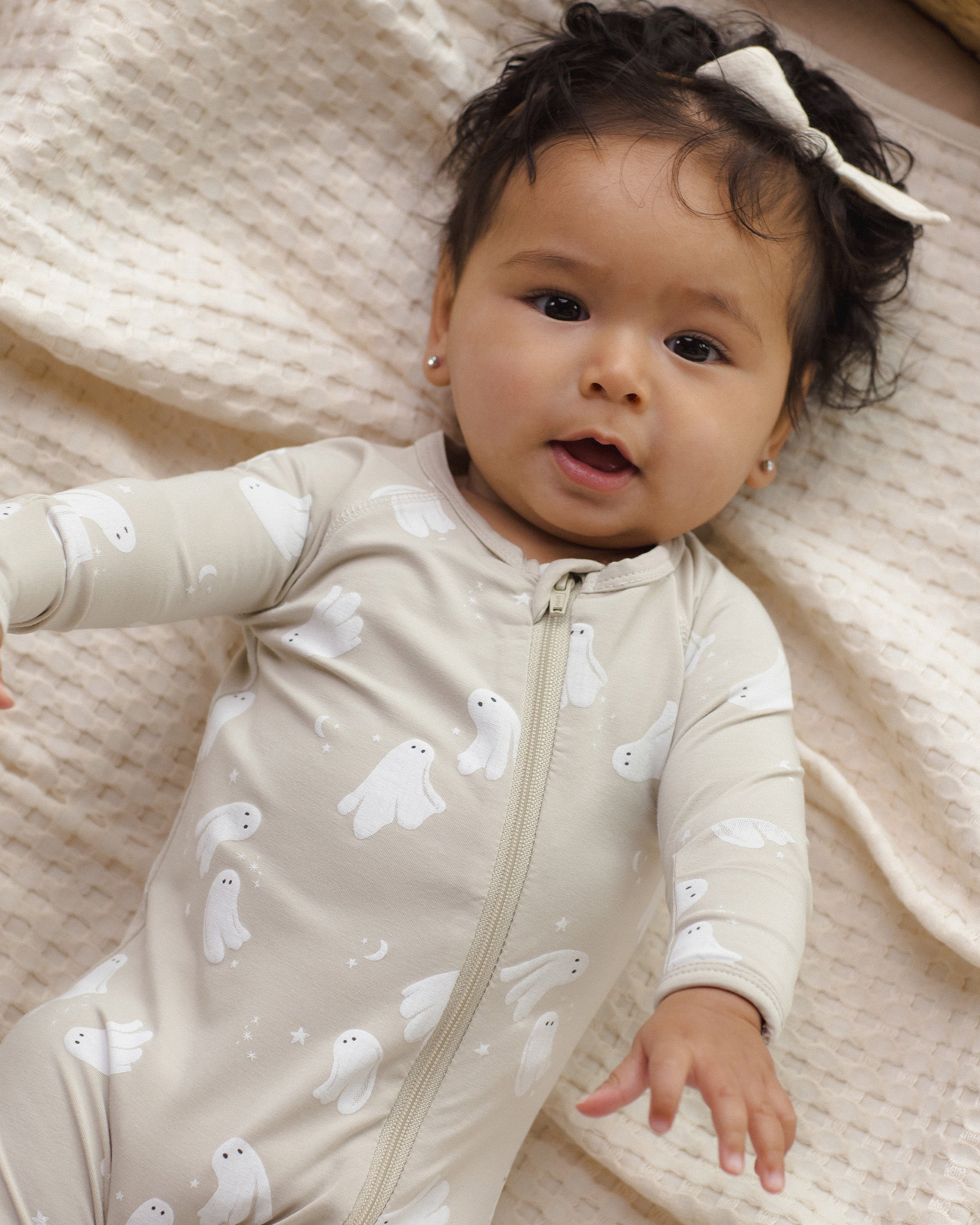 Bamboo Zip Footie Dancing Ghosts - Rylee + Cru | Kids Clothes | Trendy Baby Clothes | Modern Infant Outfits |