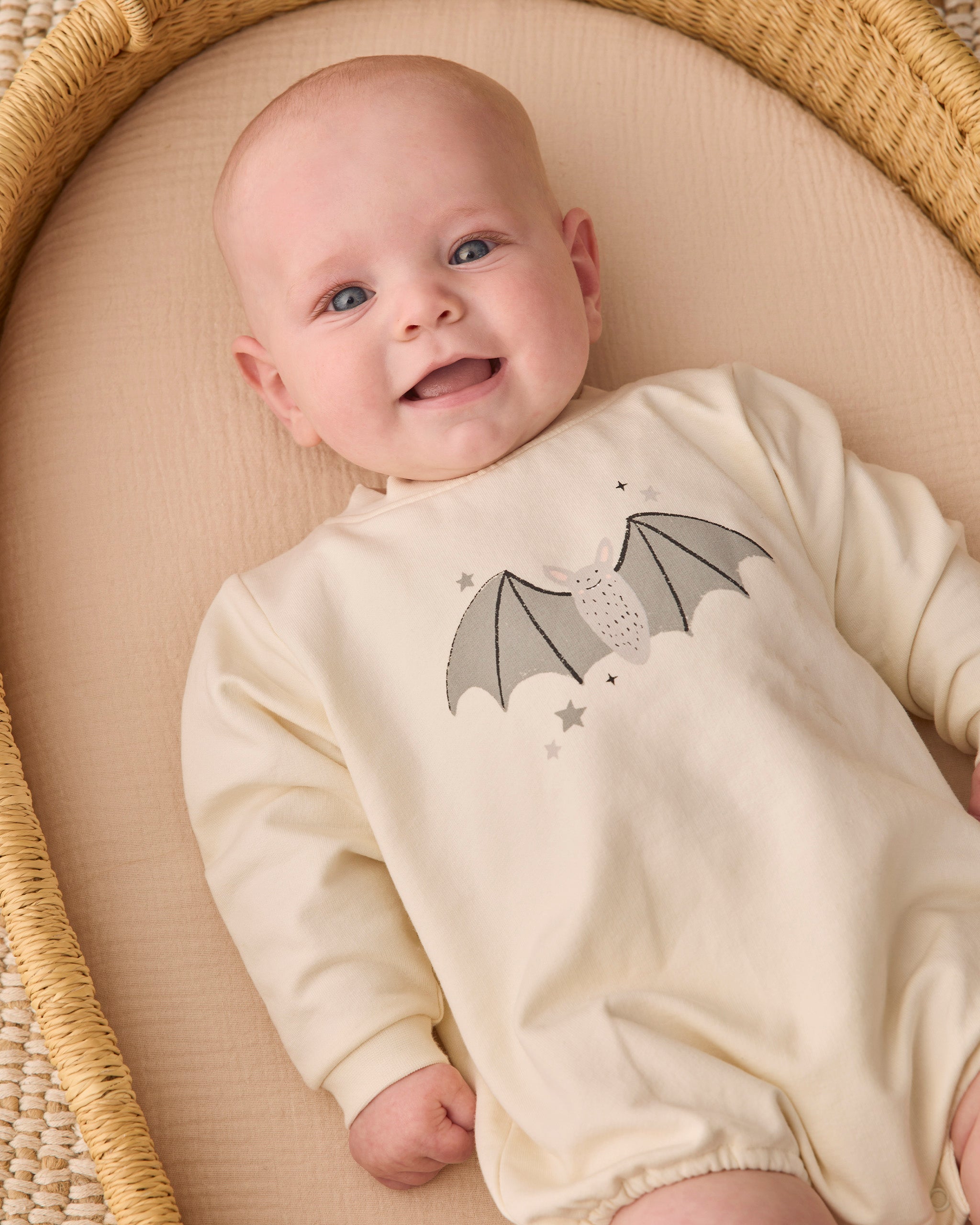 Crewneck Bubble Romper Baby Bat - Rylee + Cru | Kids Clothes | Trendy Baby Clothes | Modern Infant Outfits |