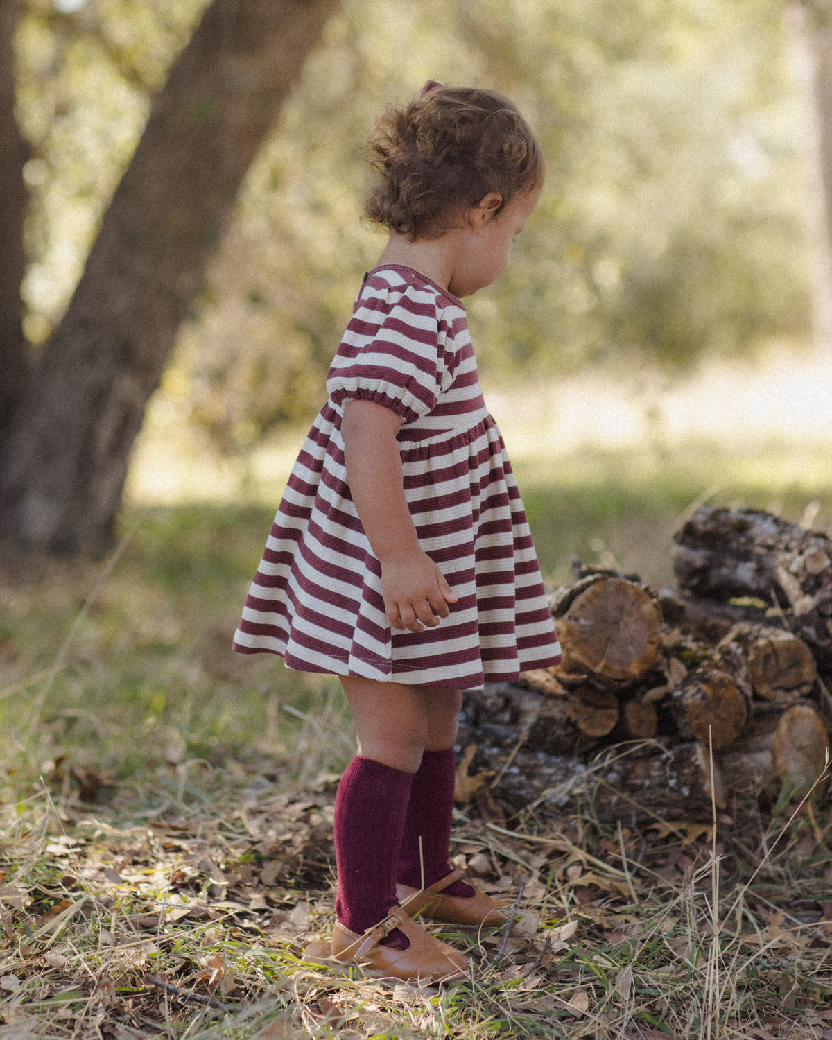 Darla Dress Black Cherry Stripe - Rylee + Cru | Kids Clothes | Trendy Baby Clothes | Modern Infant Outfits |