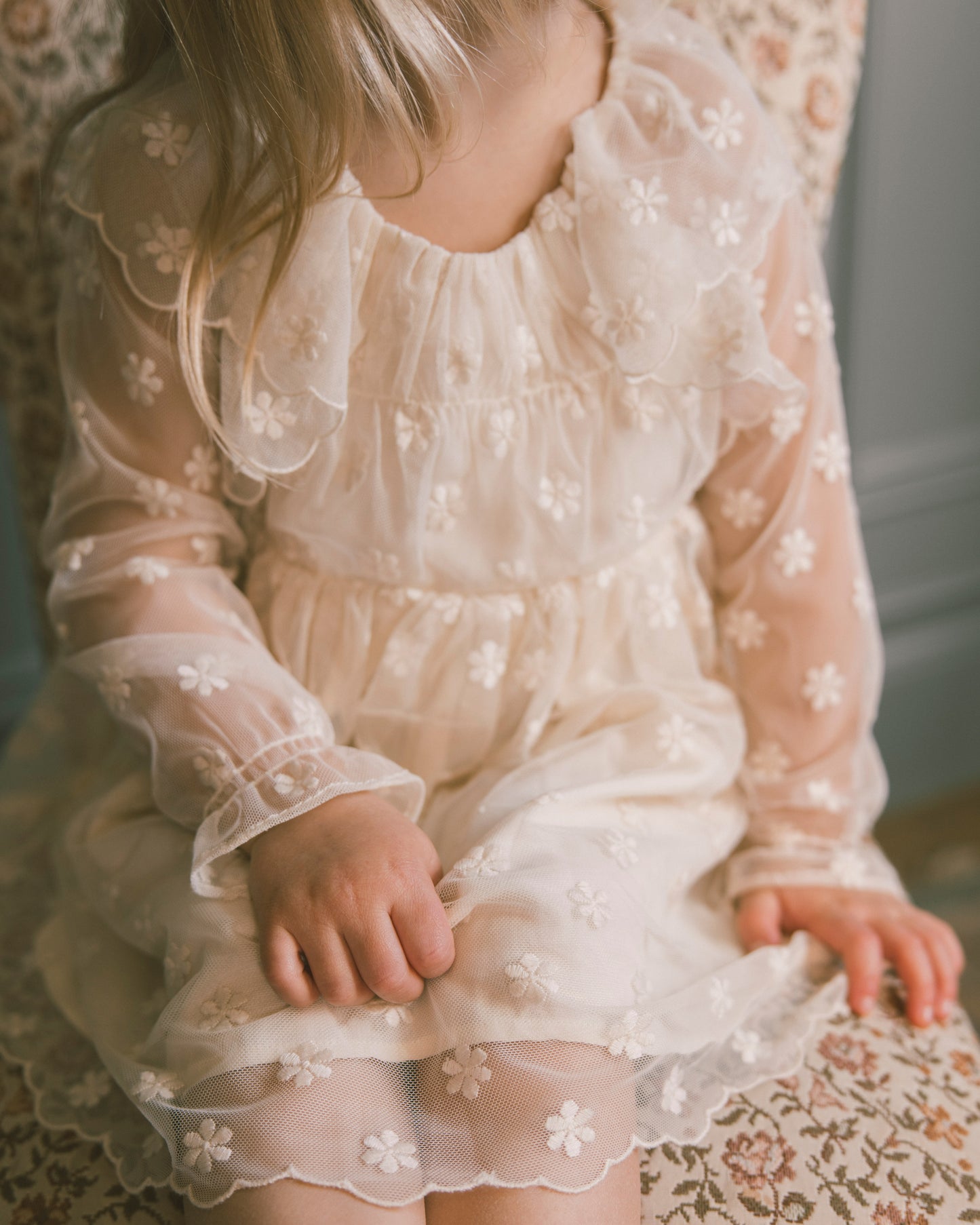 Celine Dress Embroidered Daisy - Rylee + Cru | Kids Clothes | Trendy Baby Clothes | Modern Infant Outfits |