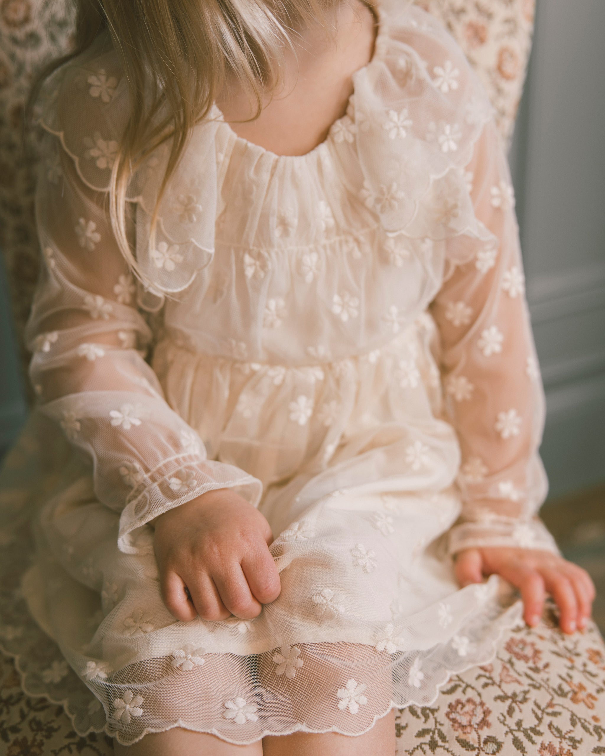 Celine Dress Embroidered Daisy - Rylee + Cru | Kids Clothes | Trendy Baby Clothes | Modern Infant Outfits |