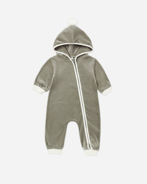 Velour Zip Jumpsuit Spruce - Rylee + Cru | Kids Clothes | Trendy Baby Clothes | Modern Infant Outfits |