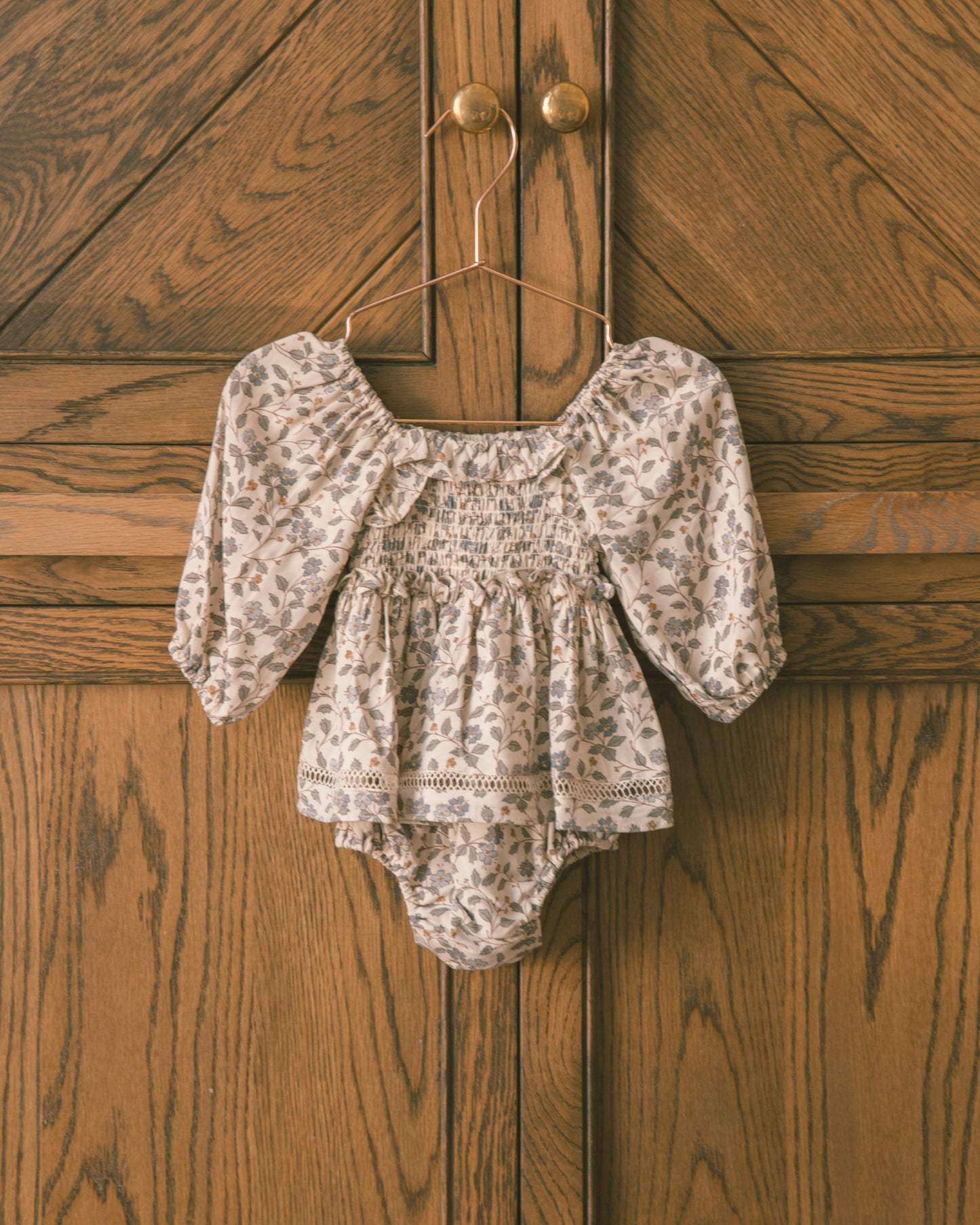 Elodie Romper Blue Garden - Rylee + Cru | Kids Clothes | Trendy Baby Clothes | Modern Infant Outfits |