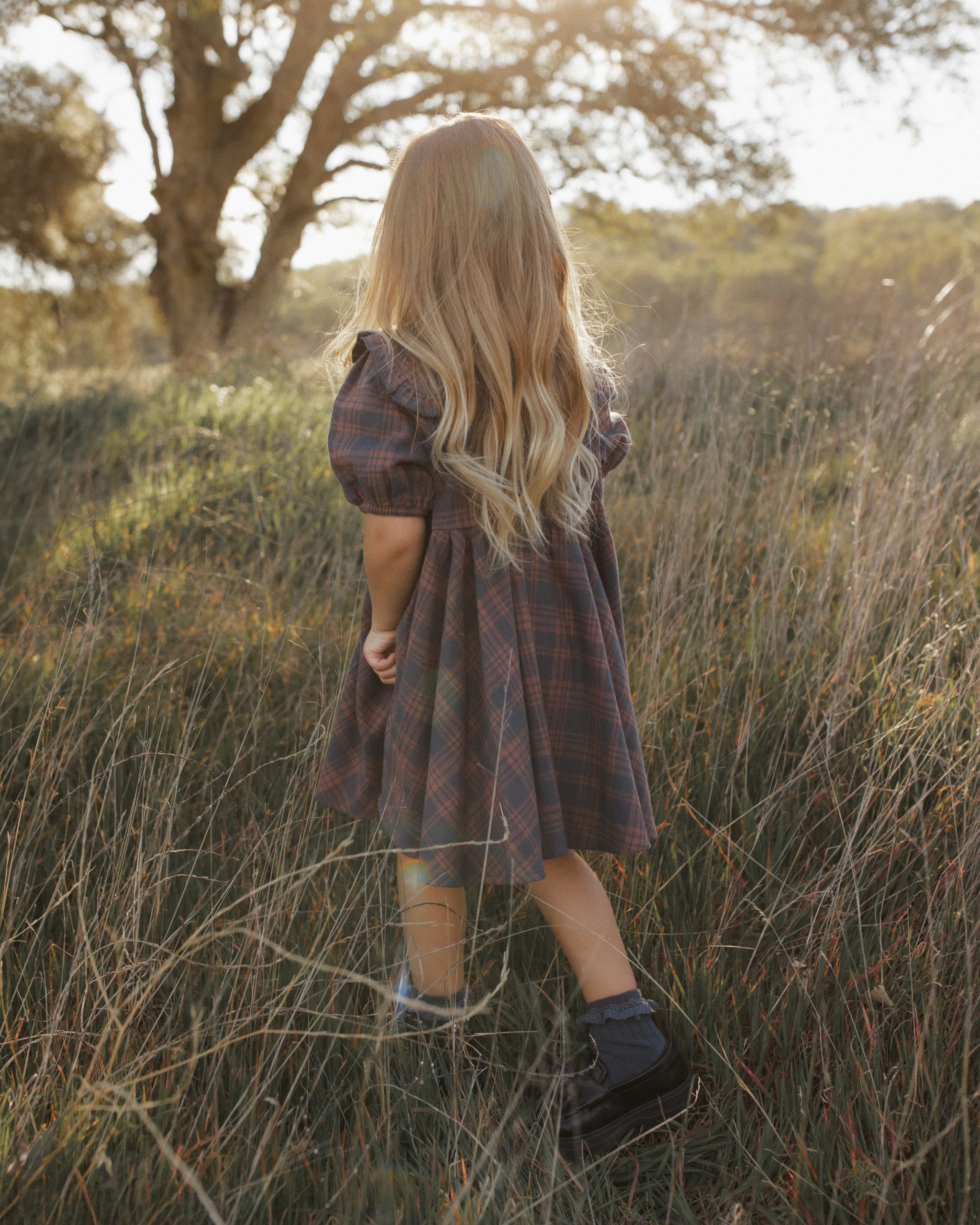 Camille Dress Midnight Plaid - Rylee + Cru | Kids Clothes | Trendy Baby Clothes | Modern Infant Outfits |